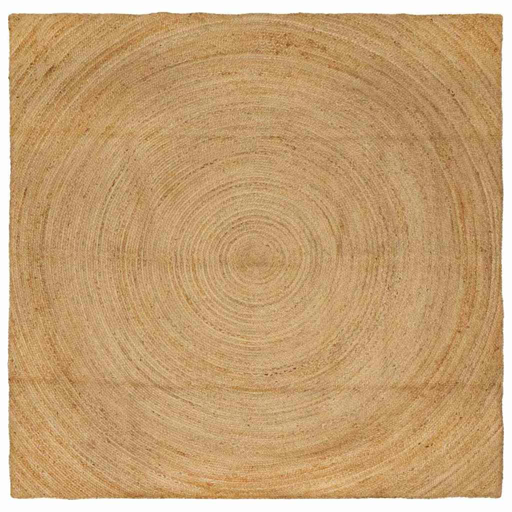 Vloerkleden Vierkant Bruin 240 x 240 cm Jute – afbeelding 1