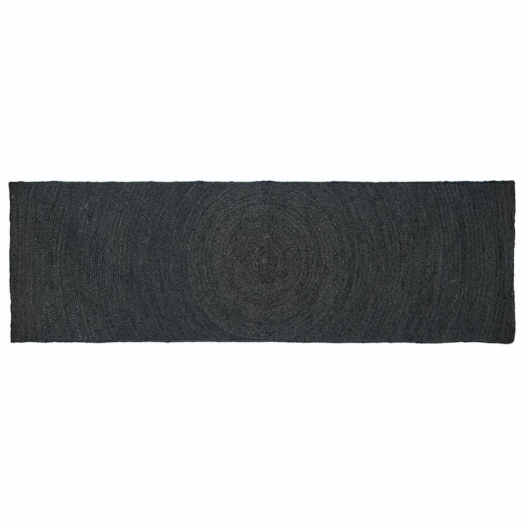 Vloerkleden Rechthoekig Donkergrijs 80 x 300 cm Jute – afbeelding 1