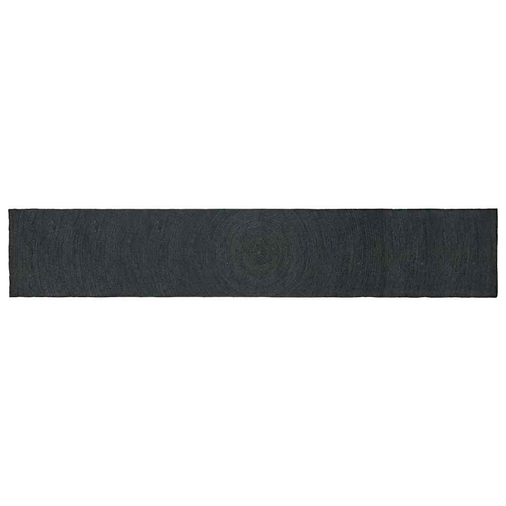 Vloerkleden Rechthoekig Donkergrijs 80 x 400 cm Jute – afbeelding 1