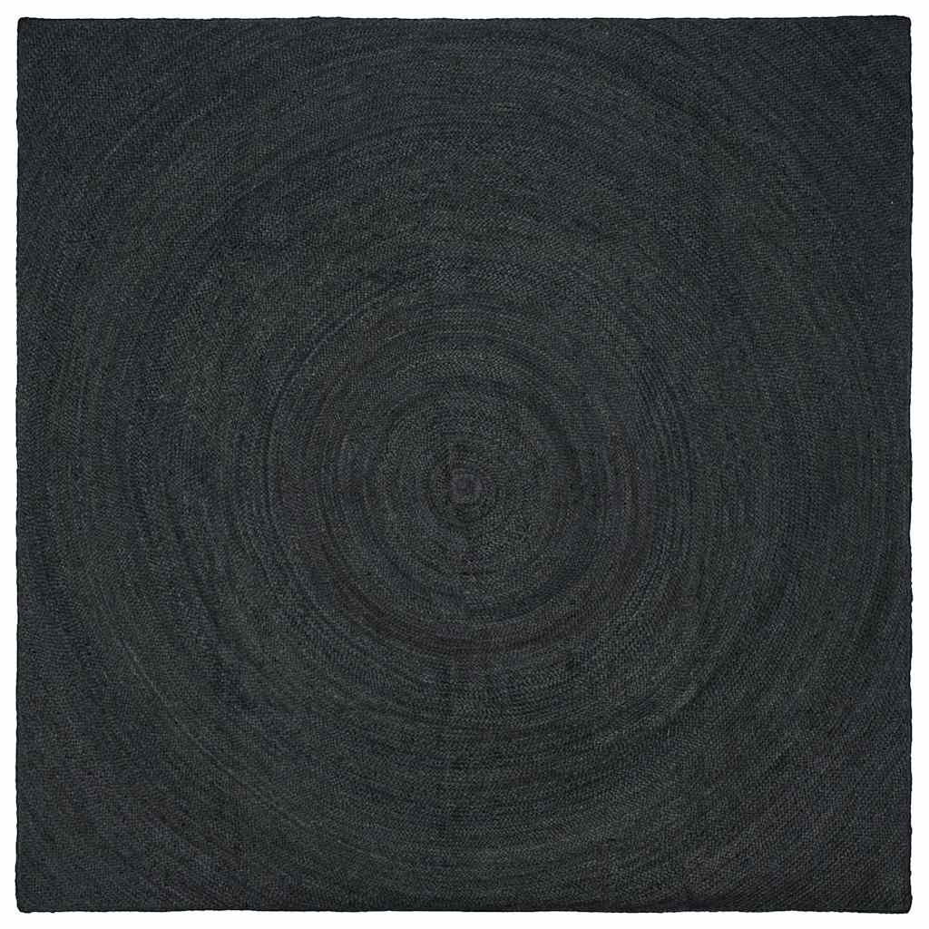 Vloerkleden Vierkant Donkergrijs 200 x 200 cm Jute