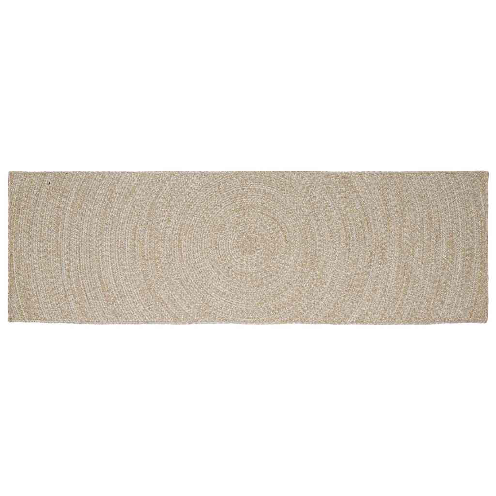 Vloerkleden Rechthoekig Natuurlijk en Wit 80 x 200 cm Jute