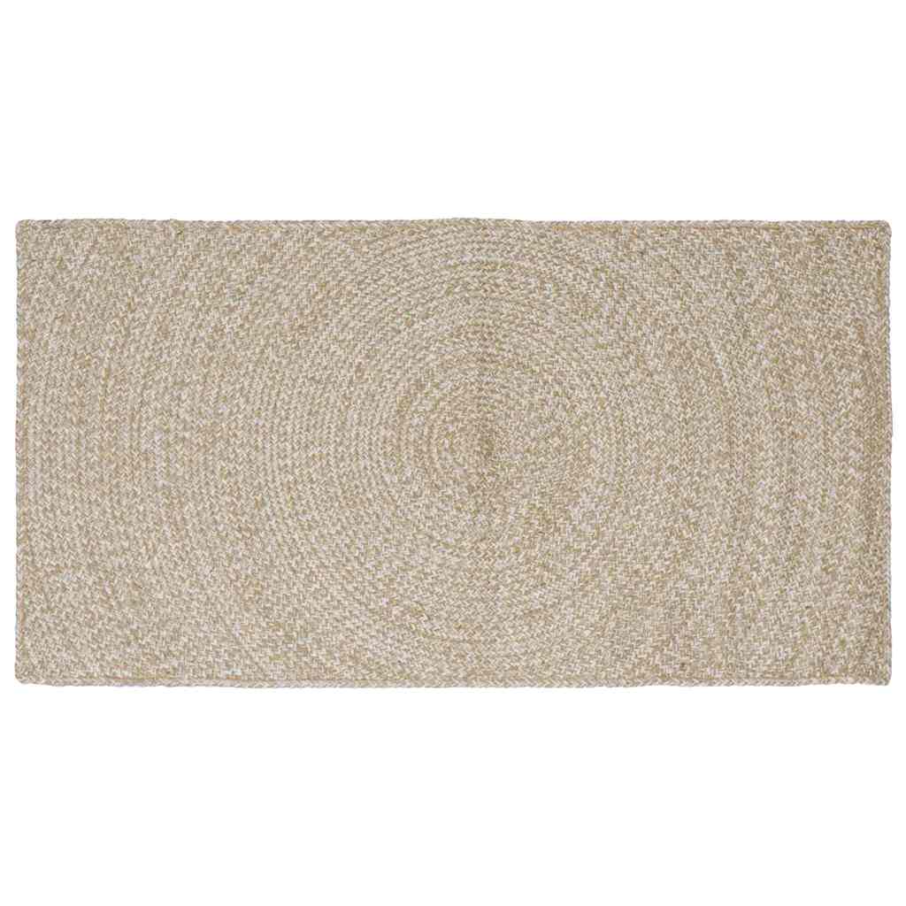 Vloerkleden Rechthoekig Natuurlijk en Wit 100 x 200 cm Jute