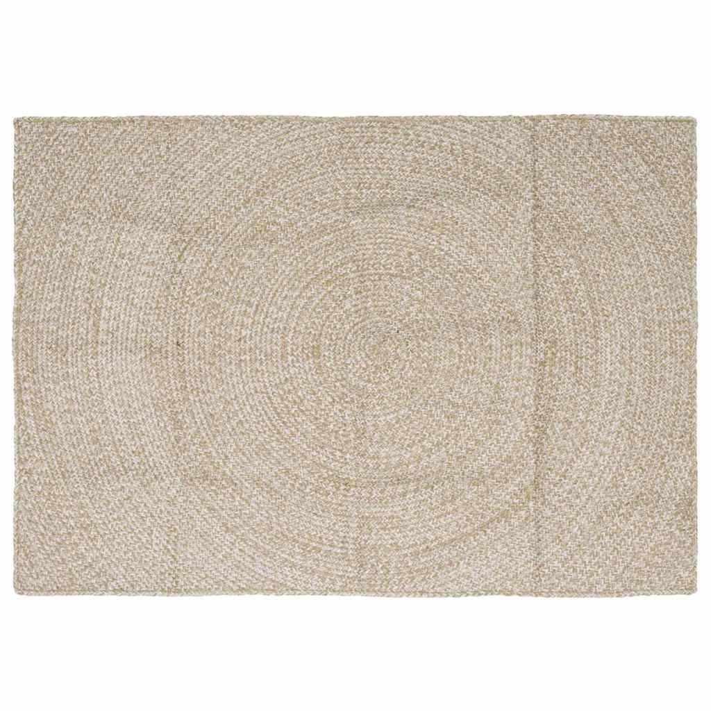Vloerkleden Rechthoekig Natuurlijk en Wit 120 x 170 cm Jute