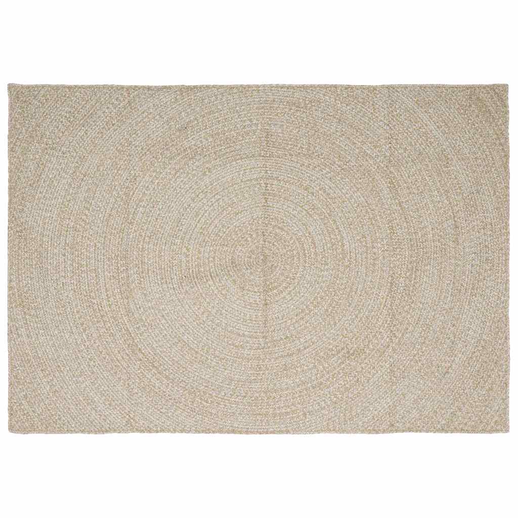 Vloerkleden Rechthoekig Natuurlijk en Wit 240 x 340 cm Jute