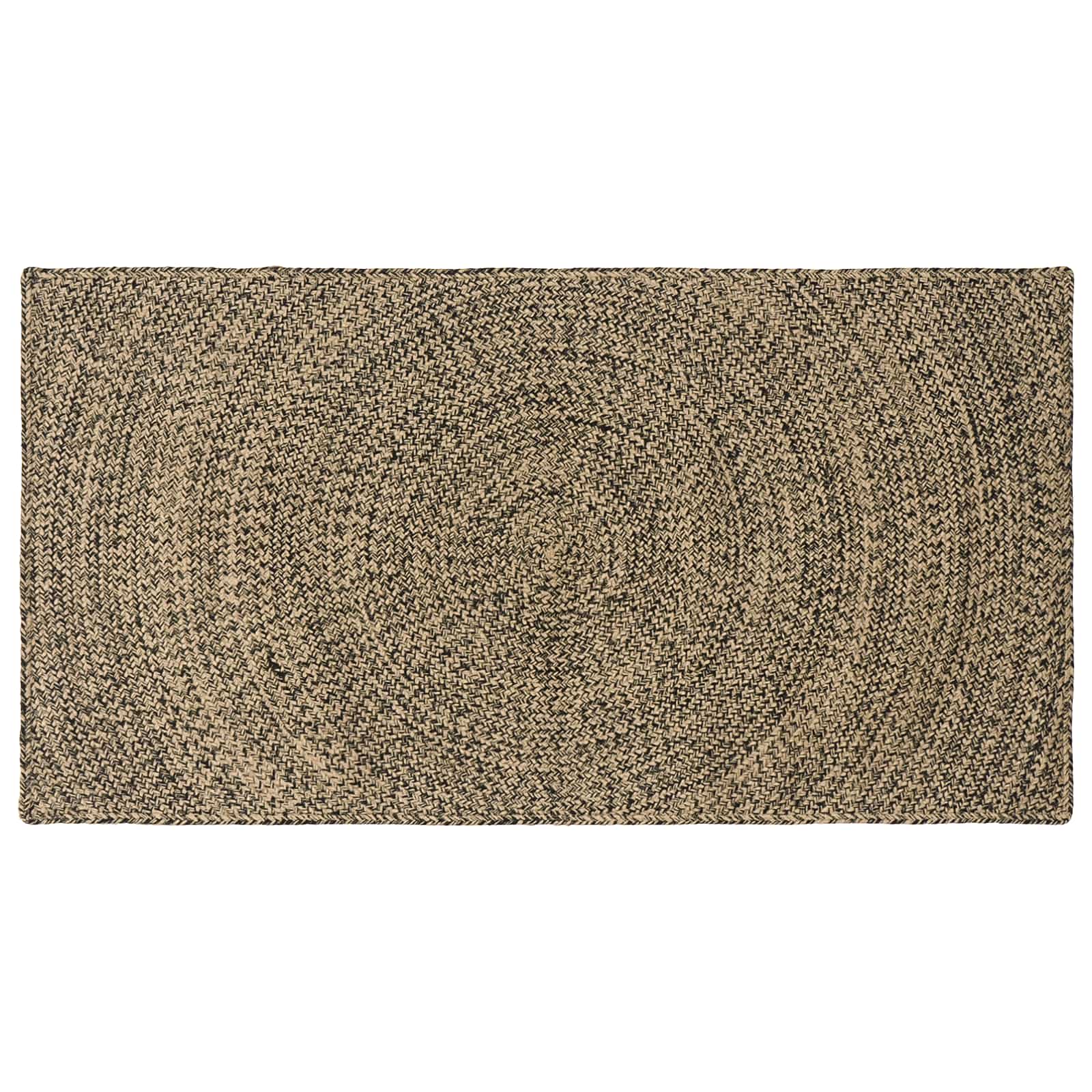 Vloerkleden Naturel en Zwart 100 x 200 cm Jute