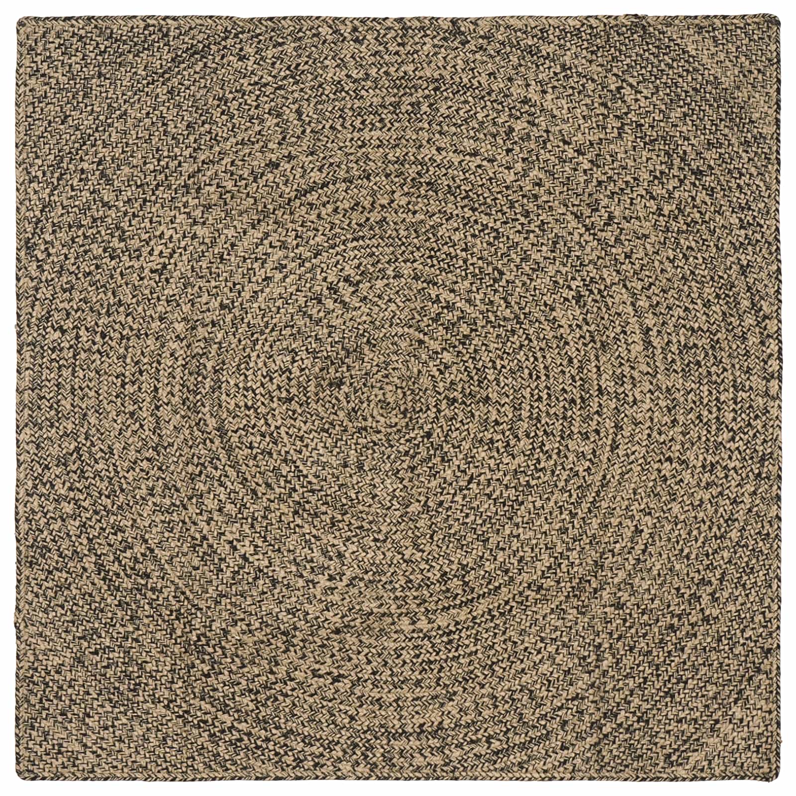 Vloerkleden Naturel en Zwart 160 x 160 cm Jute