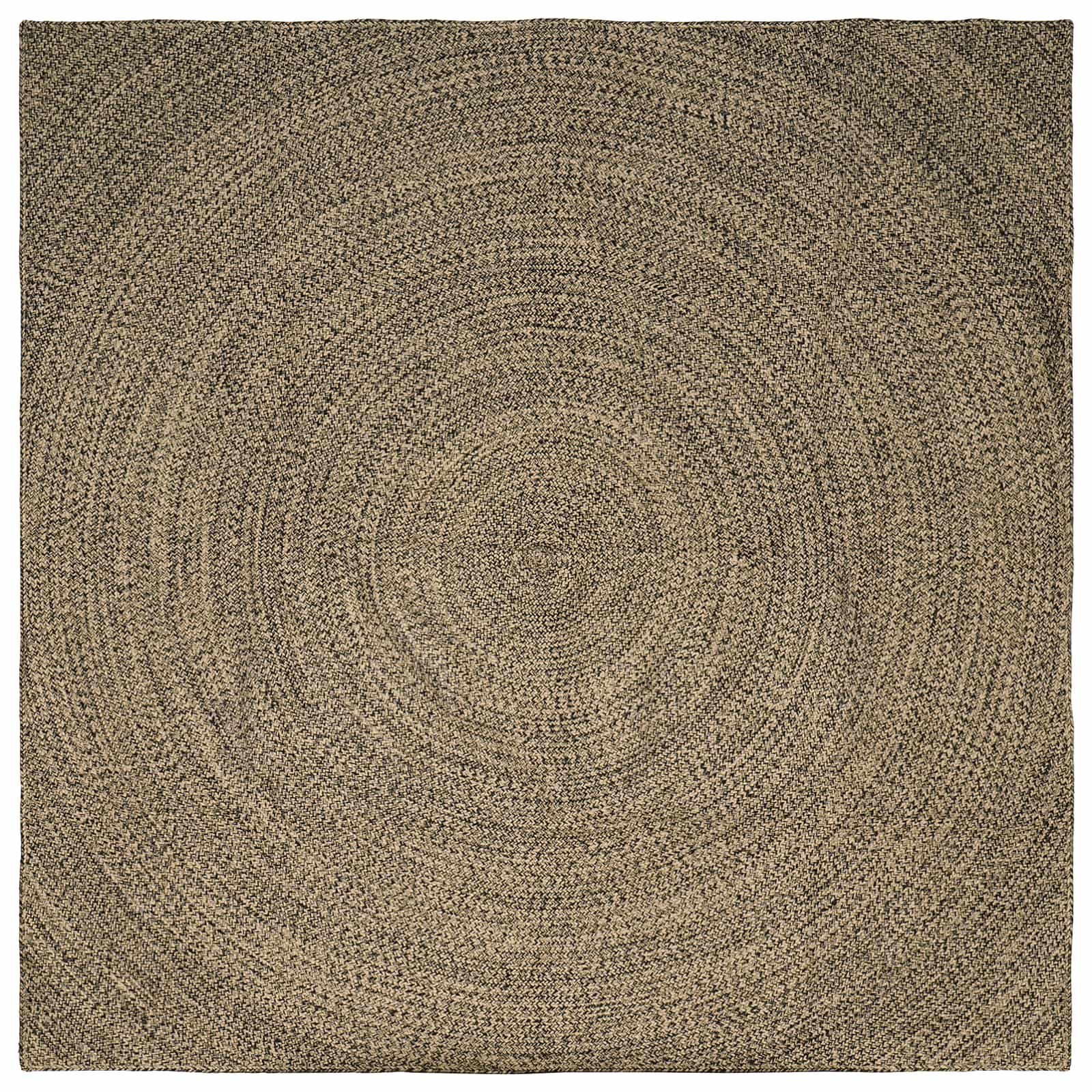 Vloerkleden Naturel en Zwart 240 x 240 cm Jute – afbeelding 1