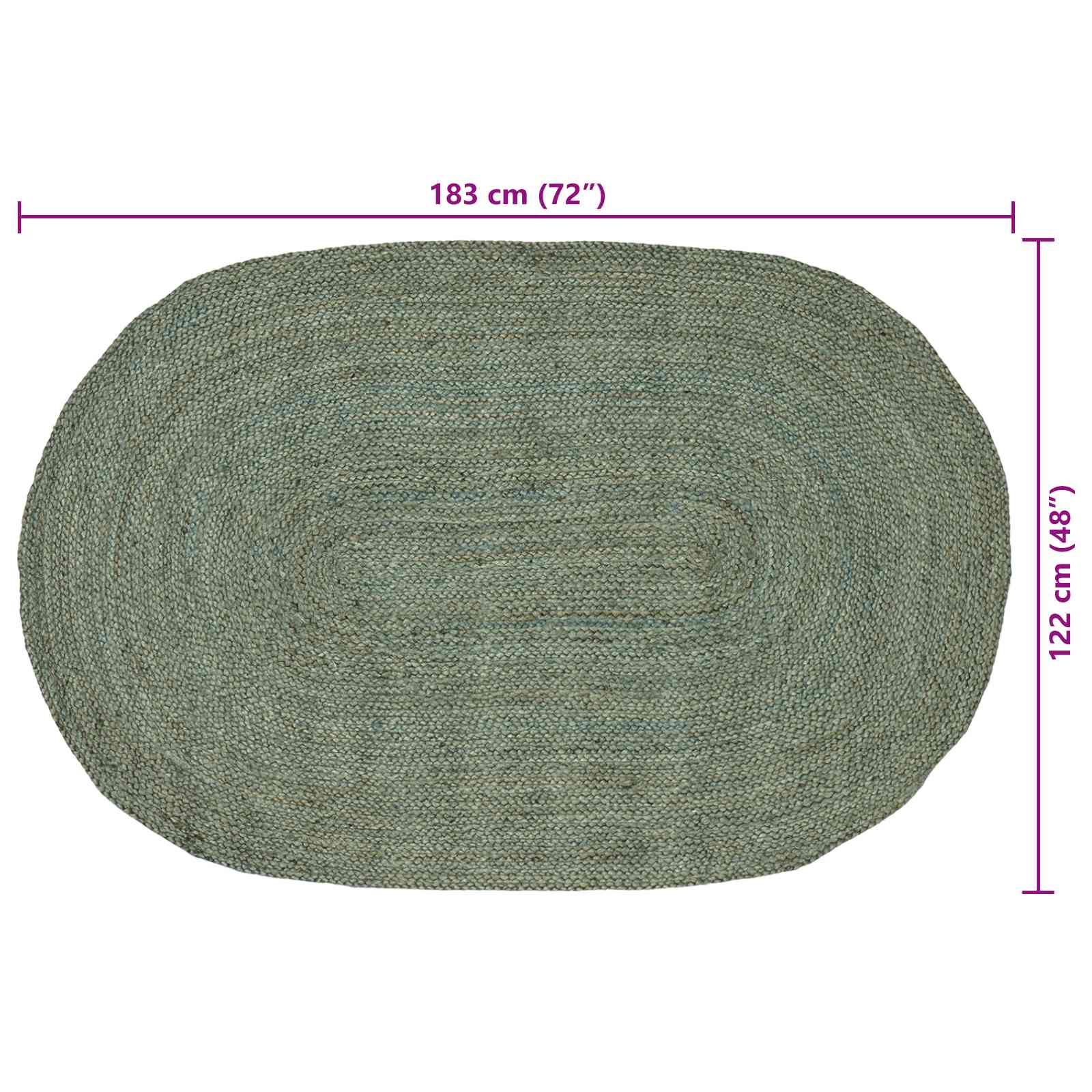 Vloerkleden Olijfgroen 122 x 183 cm Jute – afbeelding 7