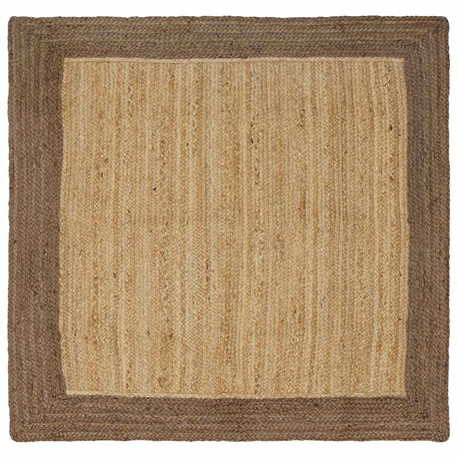 Vloerkleden Rechthoekig Natuurlijk en Grijs 120 x 120 cm Jute