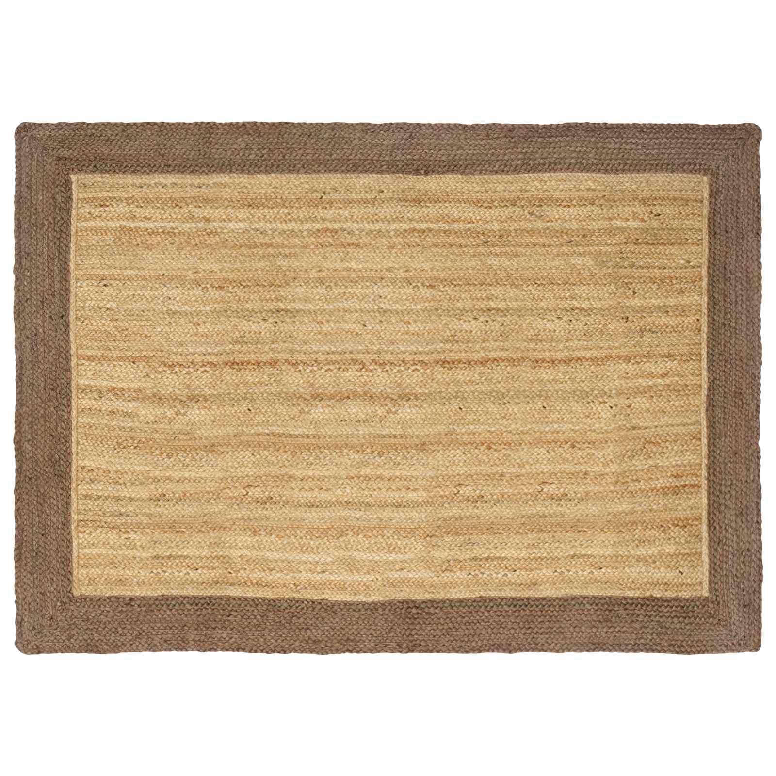 Vloerkleden Rechthoekig Natuurlijk en Grijs 120 x 170 cm Jute
