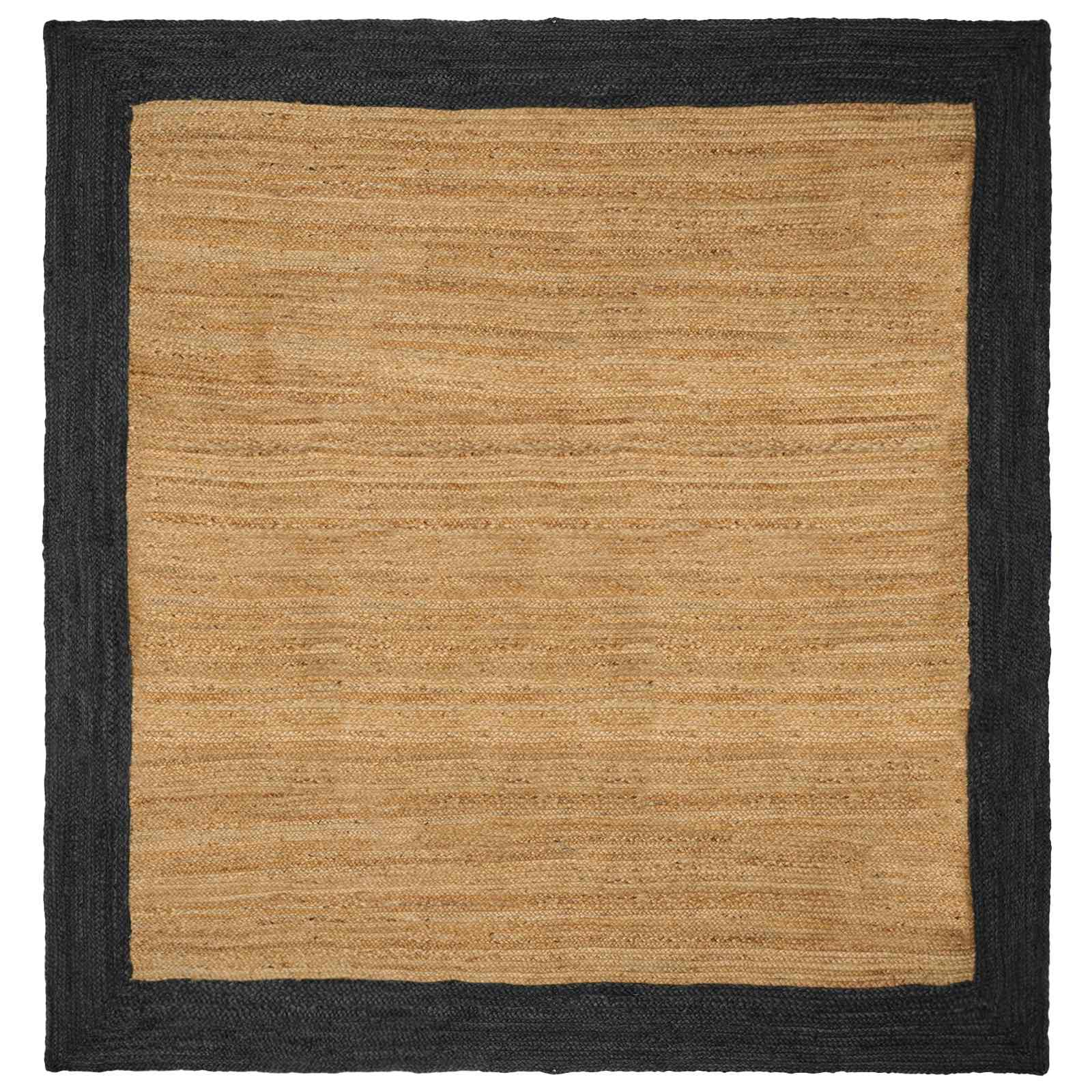 Vloerkleden Rechthoekig Naturel en donkergrijs 300 x 300 cm