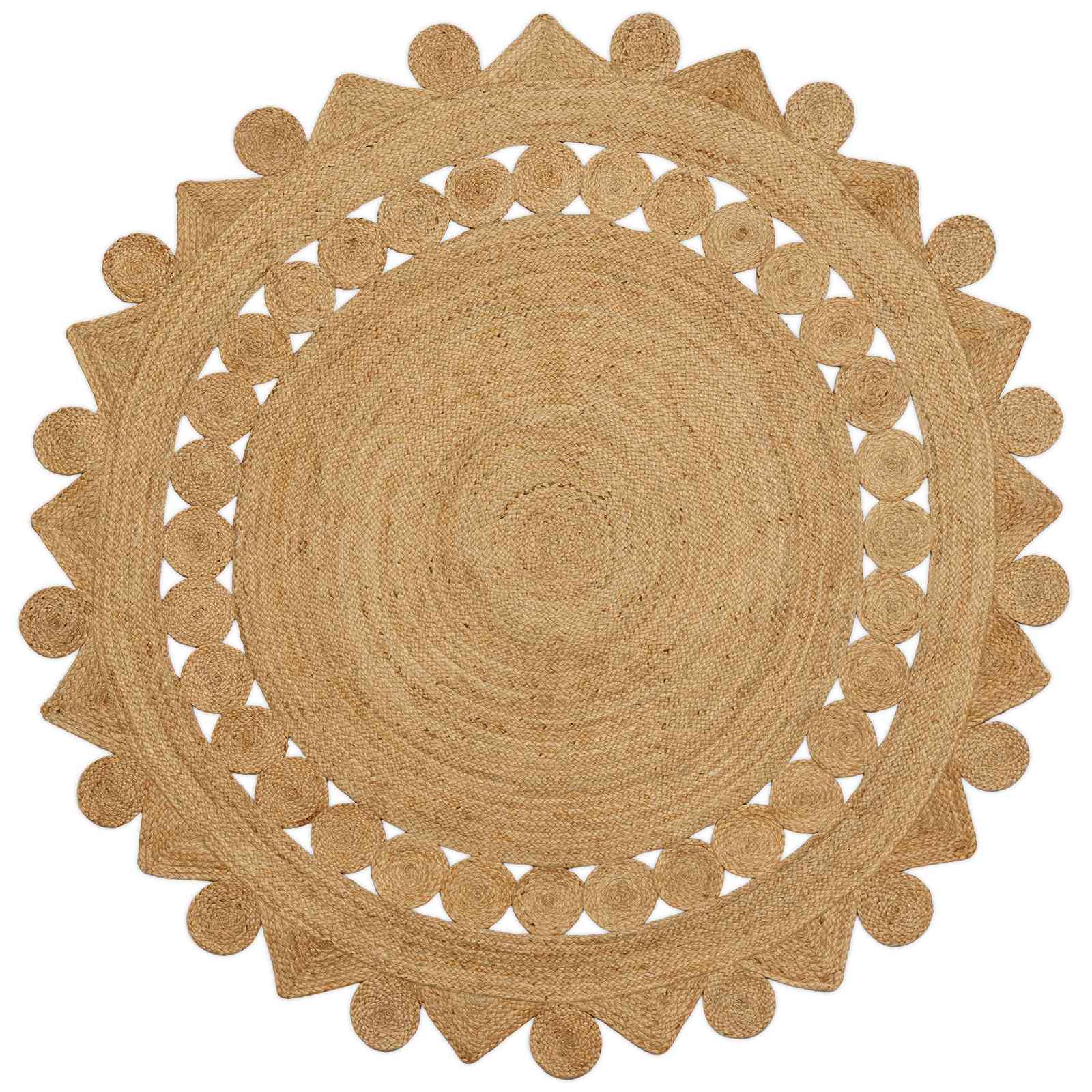 Vloerkleden Rechthoekig Bruin Ø 210 cm Jute