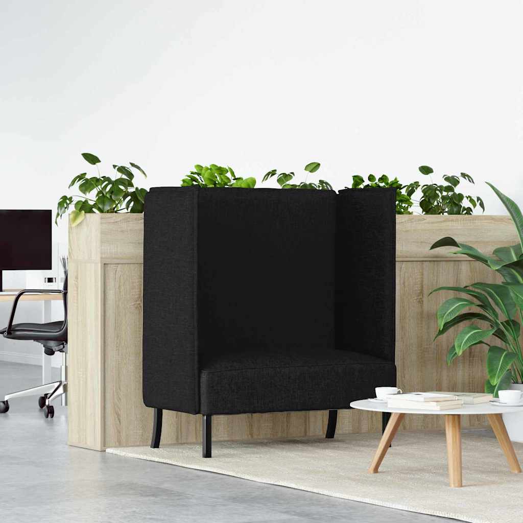 Hoge Rug Bank 101cm Zwart Stof