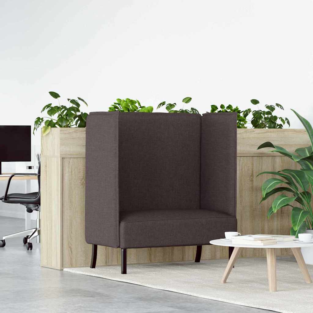 Hoge Rug Bank 101cm Donkerbruin Stof – afbeelding 1