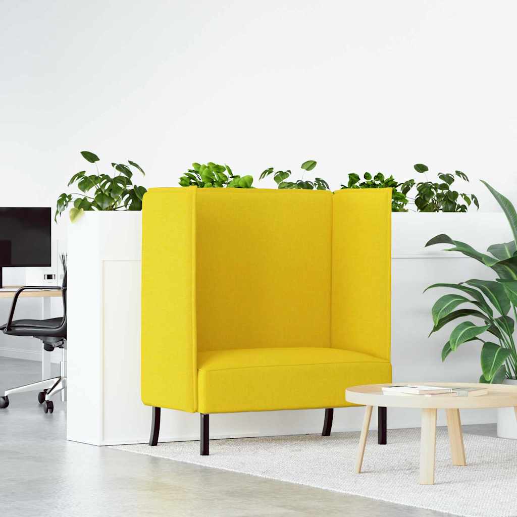 Hoge Rug Bank 101cm Lichtgeel Stof