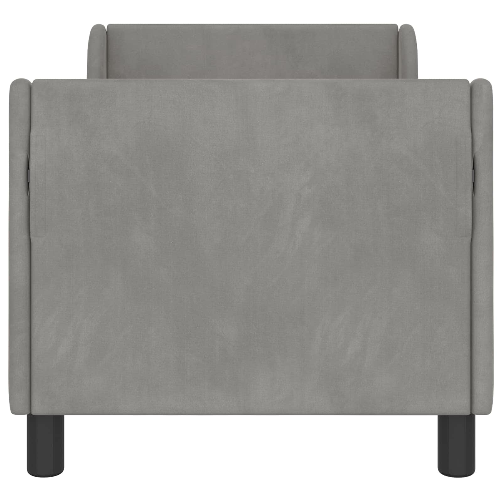 Peuterbedframe met hoofdbord Lichtgrijs 70 x 140 cm Fluweel – afbeelding 5
