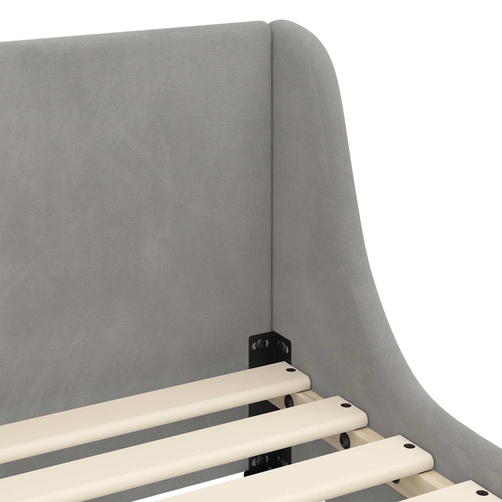 Peuterbedframe met hoofdbord Lichtgrijs 70 x 140 cm Fluweel – afbeelding 7