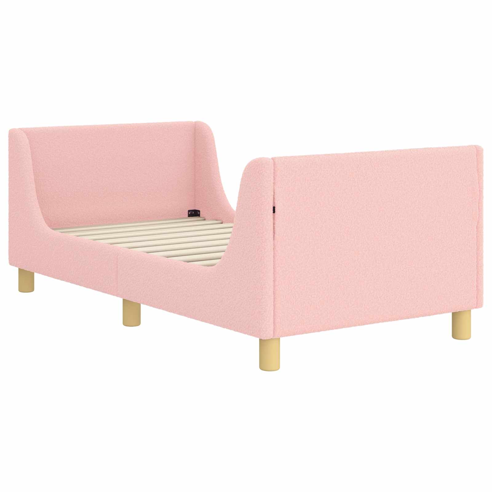 Bedframe voor kinderen met hoofdbord Roze 80 x 160 cm Bouclé – afbeelding 2