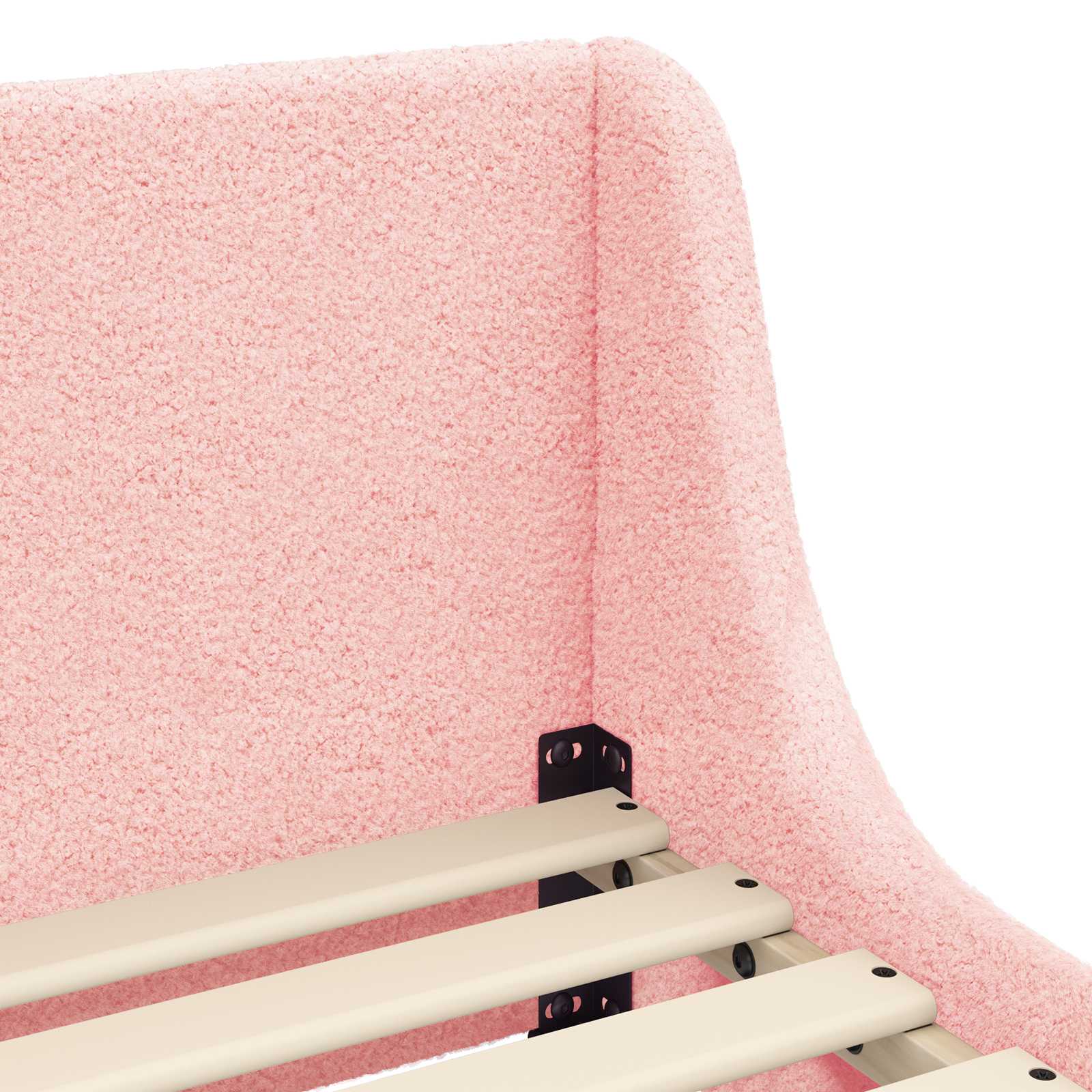 Bedframe voor kinderen met hoofdbord Roze 80 x 160 cm Bouclé – afbeelding 6