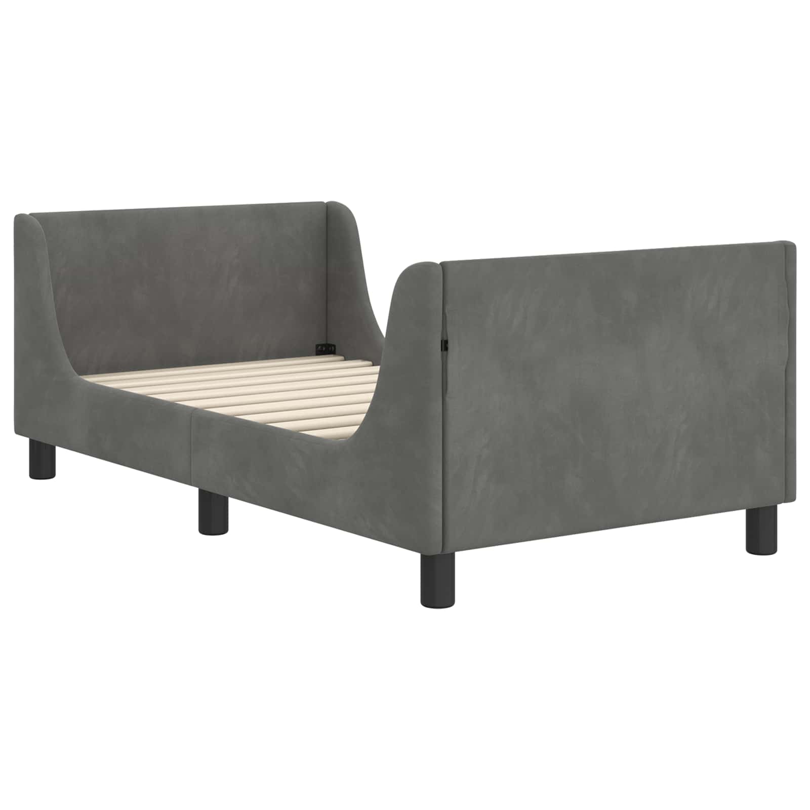Bedframe voor kinderen met hoofdbord Donkergrijs 80 x 160 cm – afbeelding 4