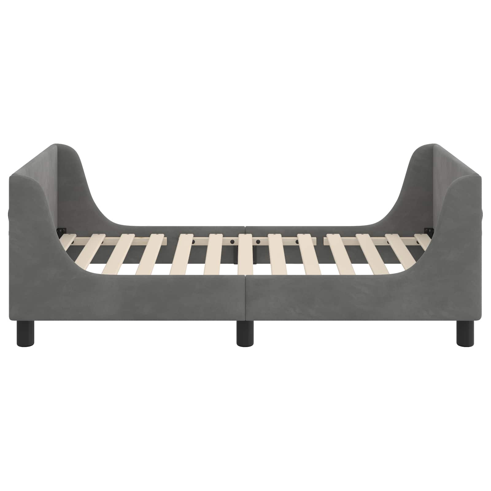 Bedframe voor kinderen met hoofdbord Donkergrijs 80 x 160 cm – afbeelding 6