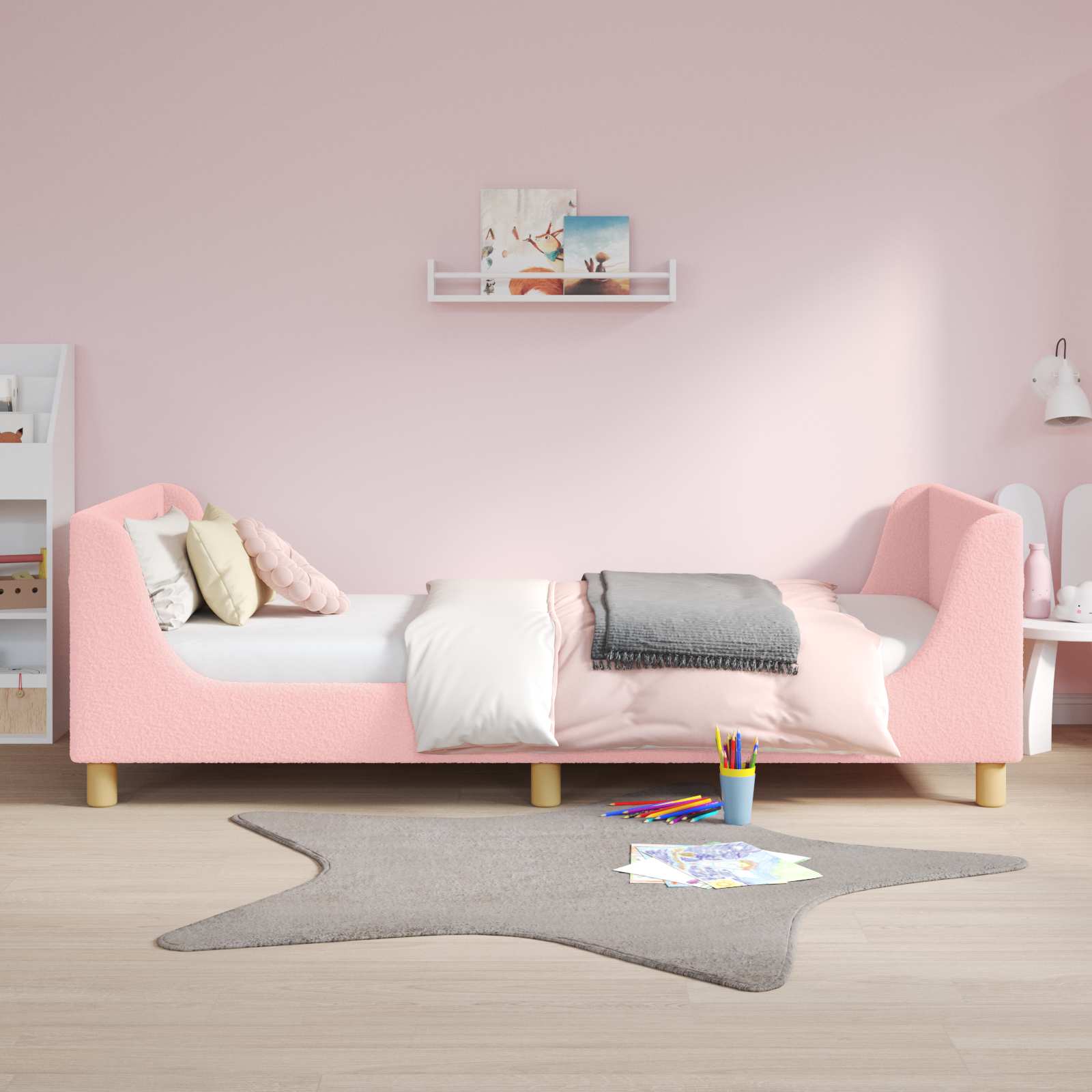 Bedframe voor kinderen met hoofdbord Roze 90 x 200 cm – afbeelding 1