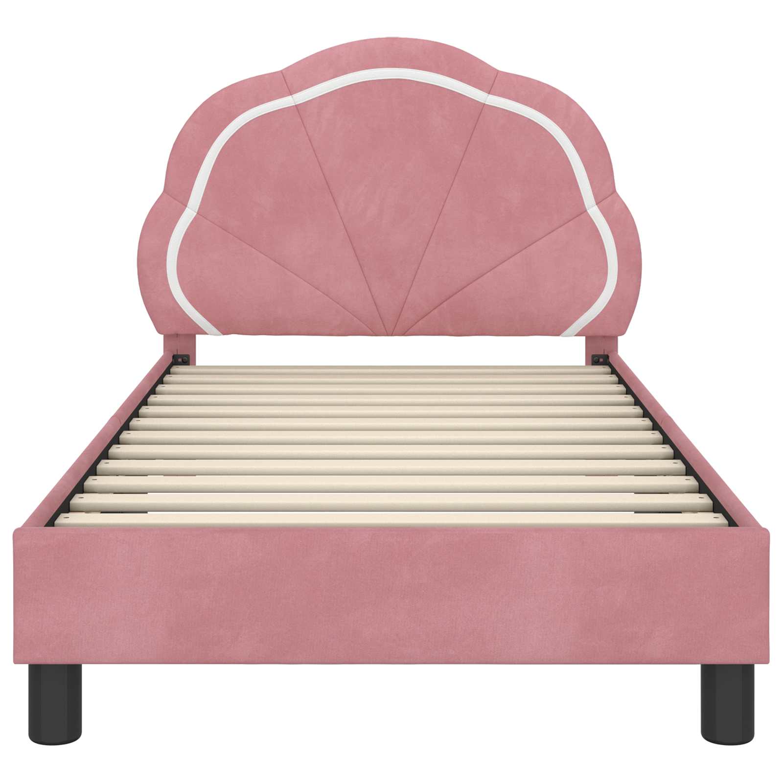 Bedframe voor kinderen met hoofdbord Roze 80 x 160 cm Fluweel – afbeelding 5