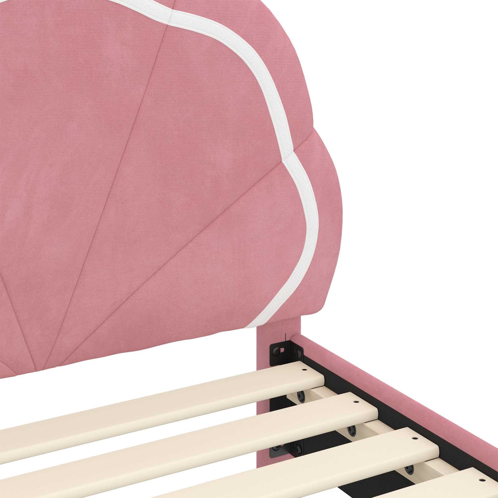 Bedframe voor kinderen met hoofdbord Roze 80 x 160 cm Fluweel – afbeelding 8