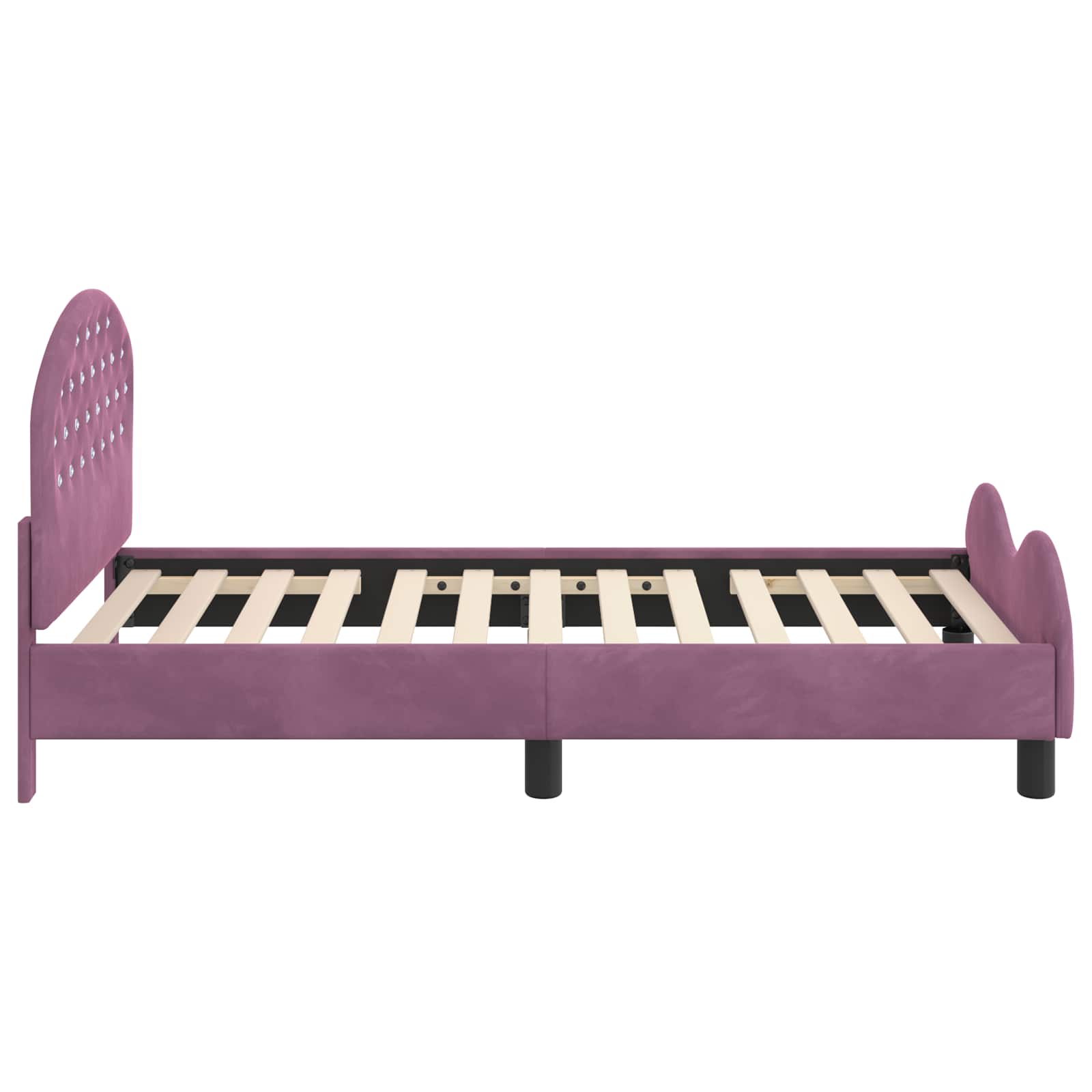 Bedframe voor kinderen met hoofdbord Paars 80 x 160 cm Fluweel – afbeelding 6