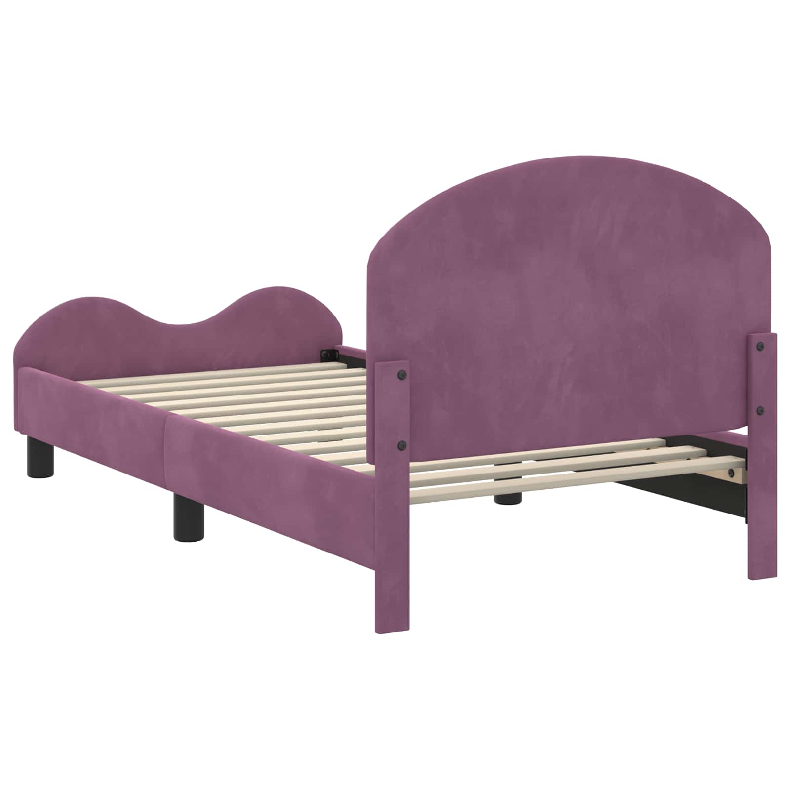 Bedframe voor kinderen met hoofdbord Paars 80 x 160 cm Fluweel – afbeelding 7
