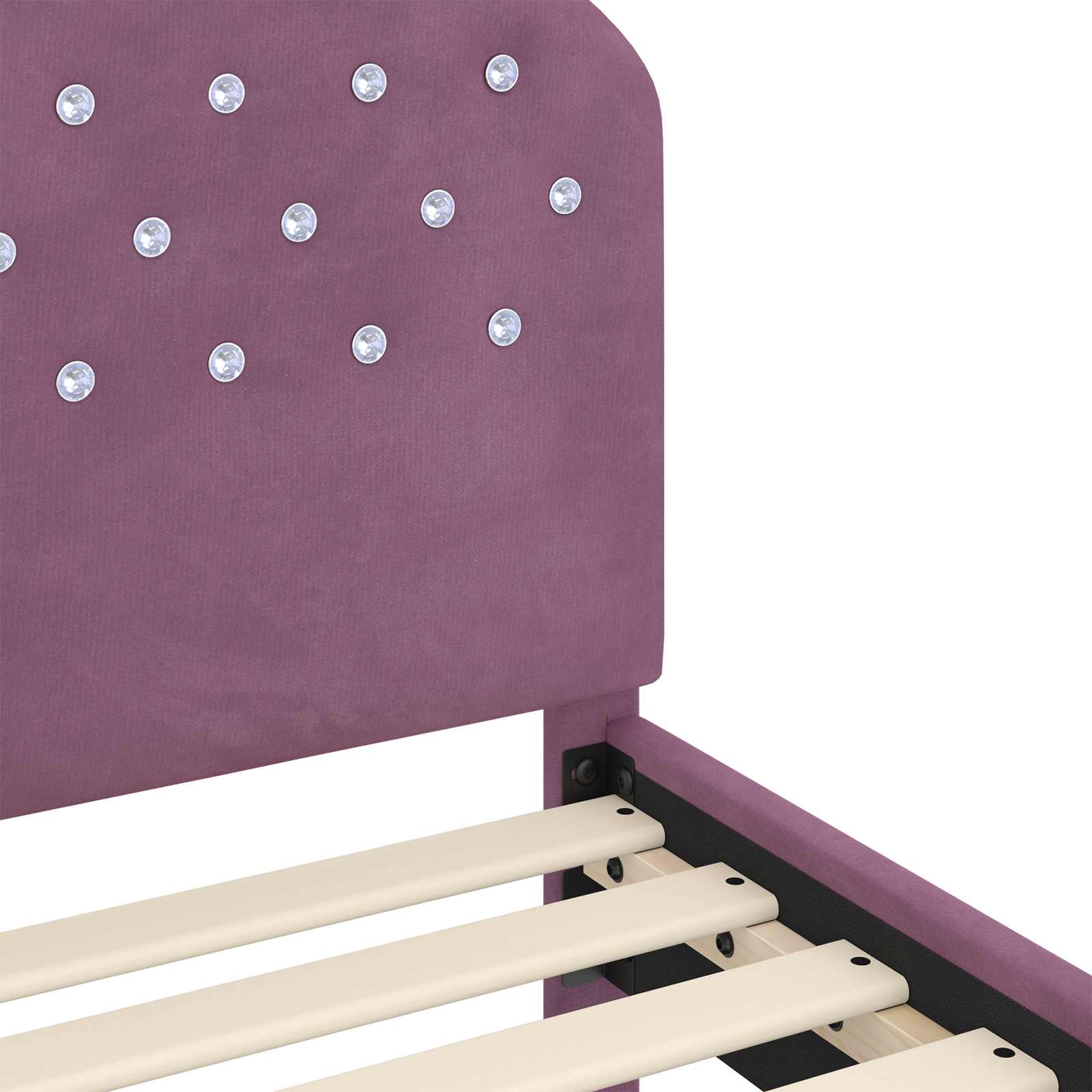 Bedframe voor kinderen met hoofdbord Paars 80 x 160 cm Fluweel – afbeelding 8