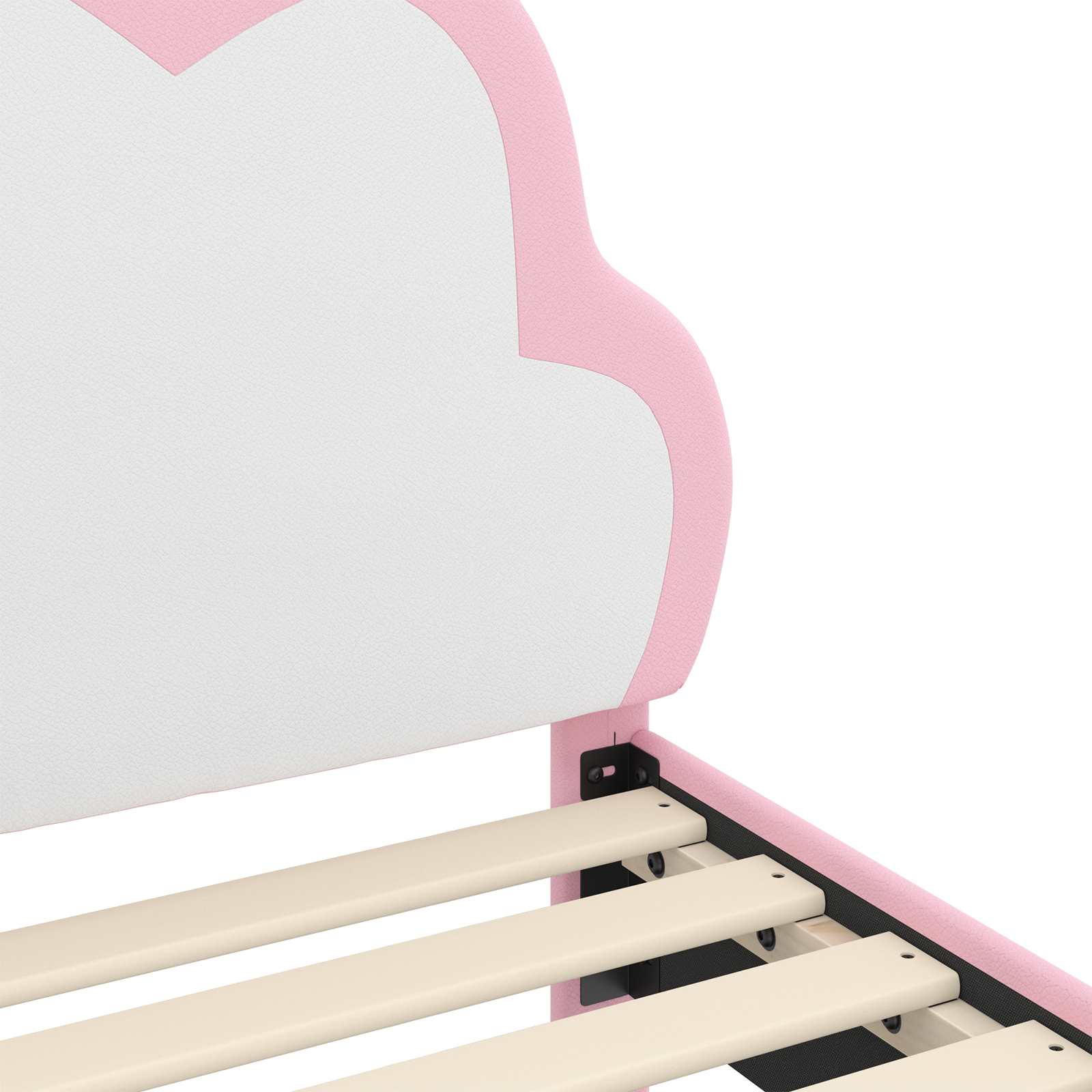 Bedframe voor kinderen met hoofdbord Roze 90 x 200 cm PU – afbeelding 8