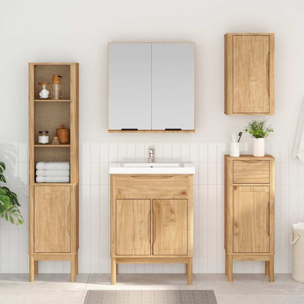 Hoge badkamerkast met plank FLORO Wasbruin 35 x 30 x 160 cm