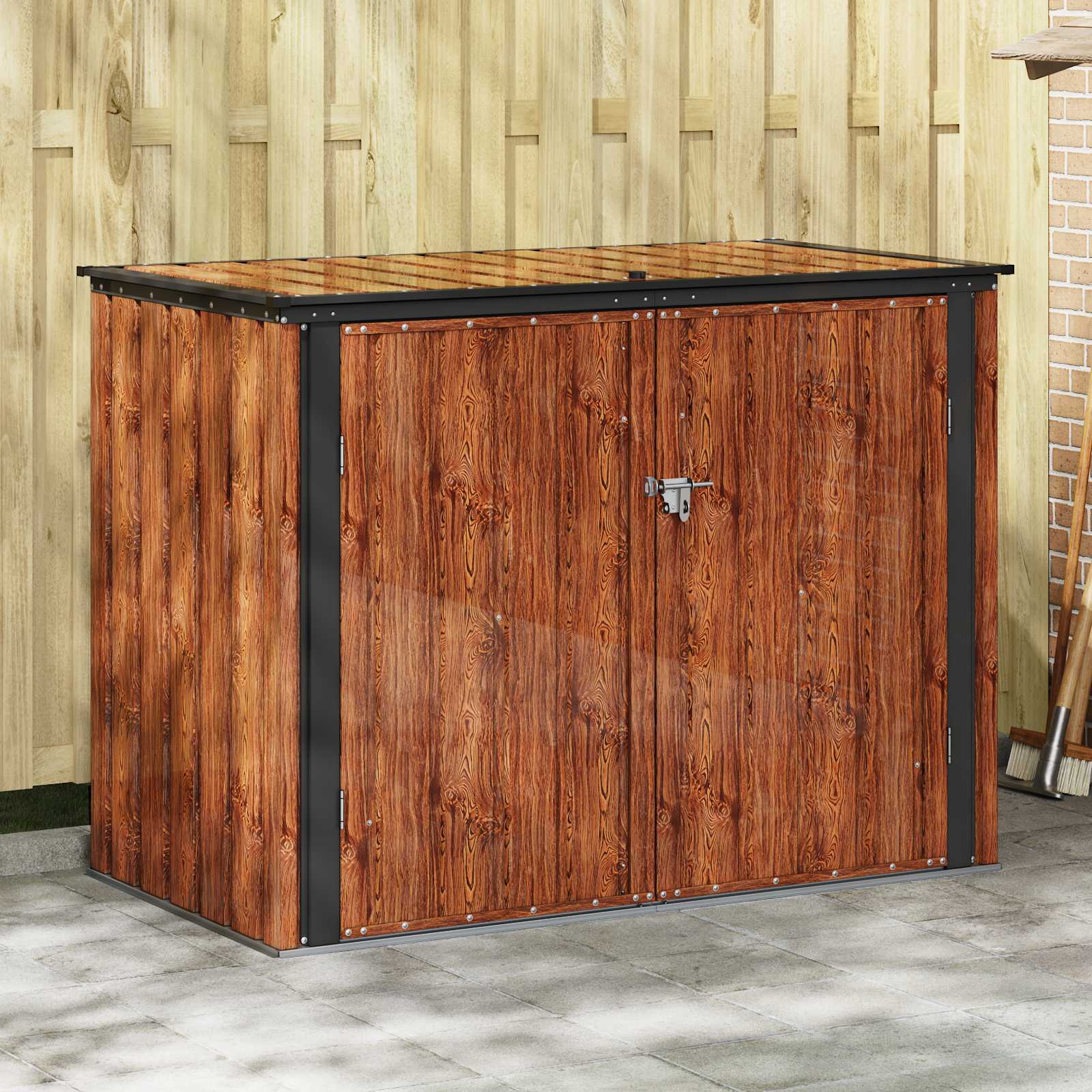 Tuinopslagdoos Bruin 151,5 x 82 x 110,5 cm Staal