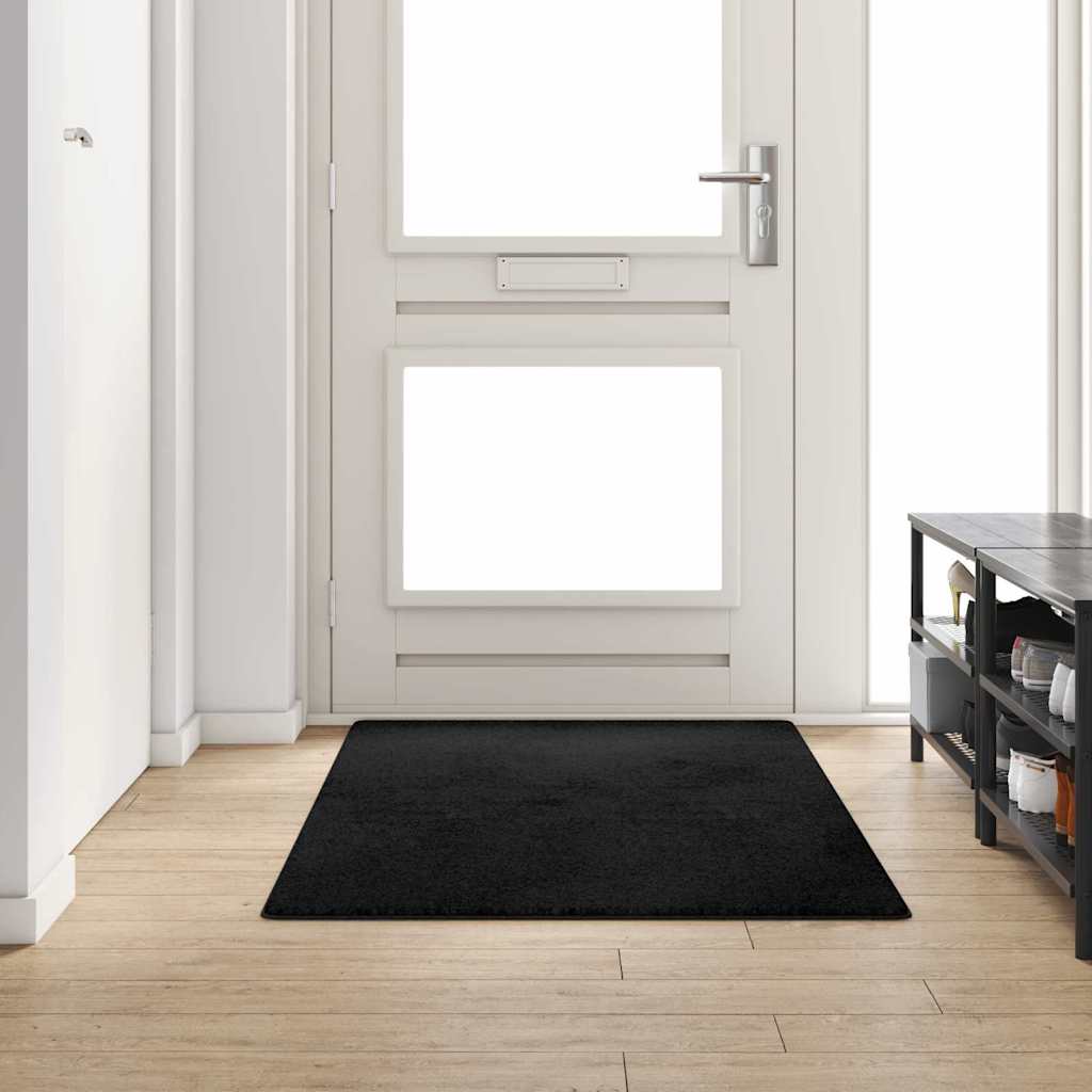 Tapijt Loper Zwart 100 x 200 cm 100% Polypropylene Tuft – afbeelding 1