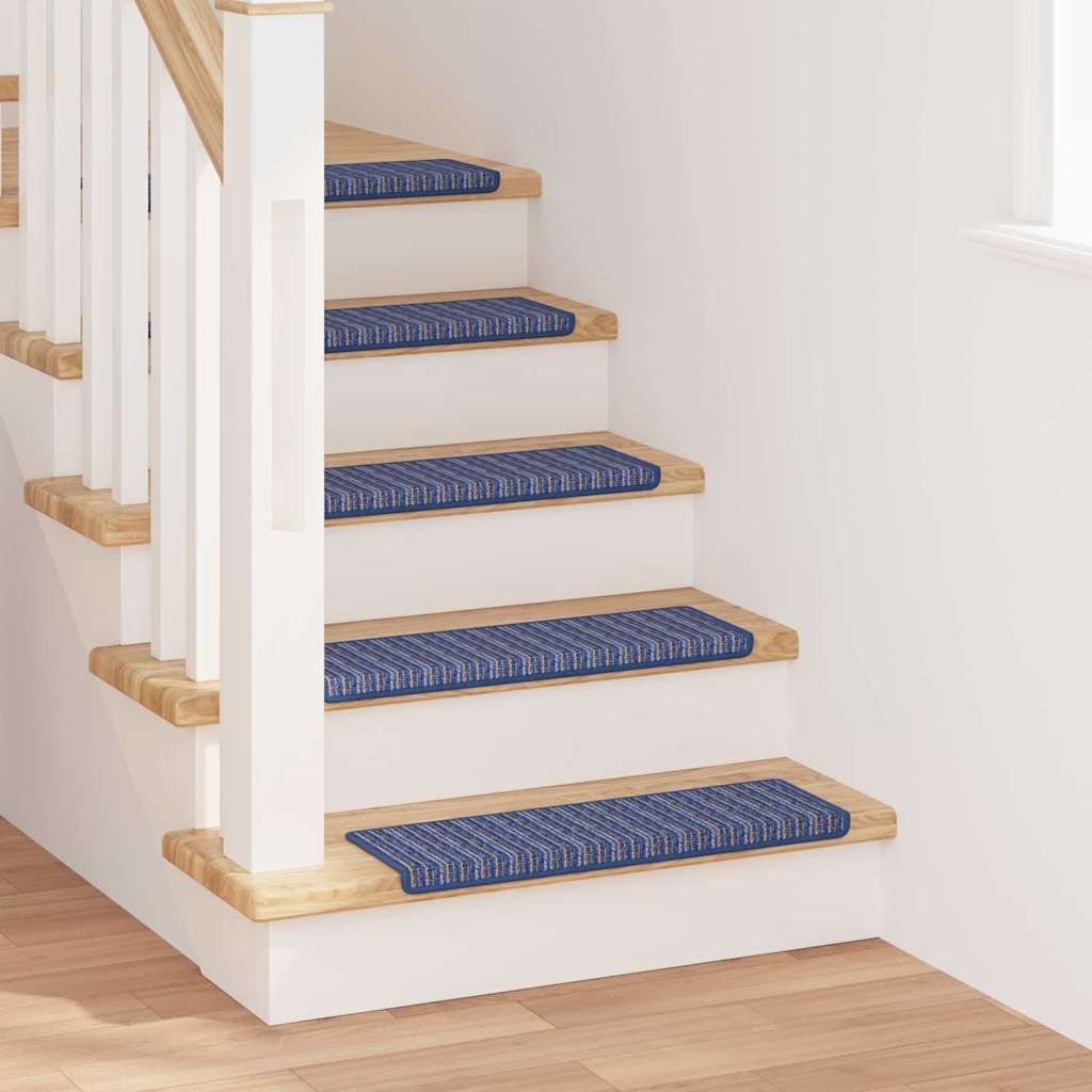 Zelfklevende Trapmatten Gestreept 15 pcs Blauw 65 x 21 x 4 cm