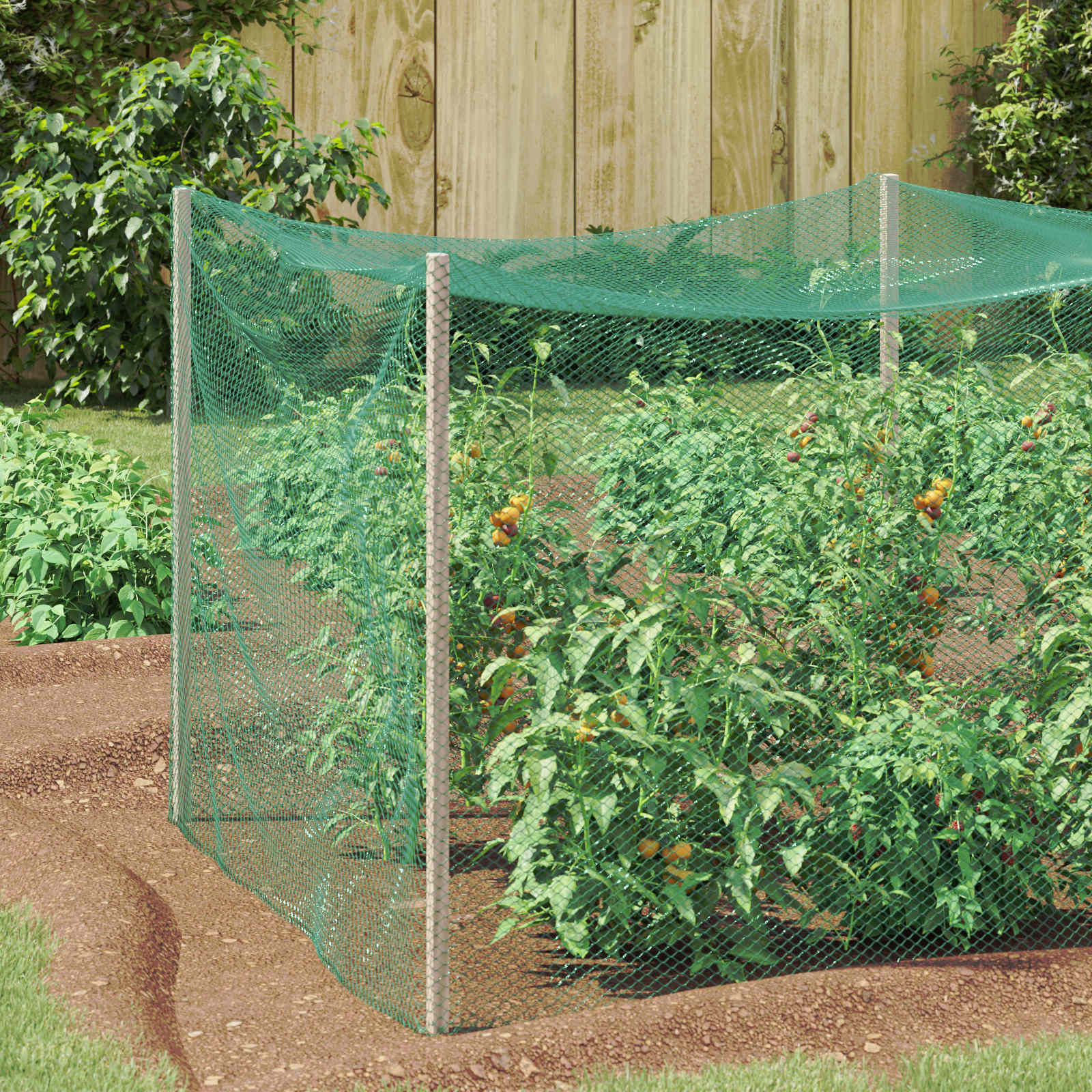 Vogel Beschermnet Groen 4 x 10 m Polyetheen