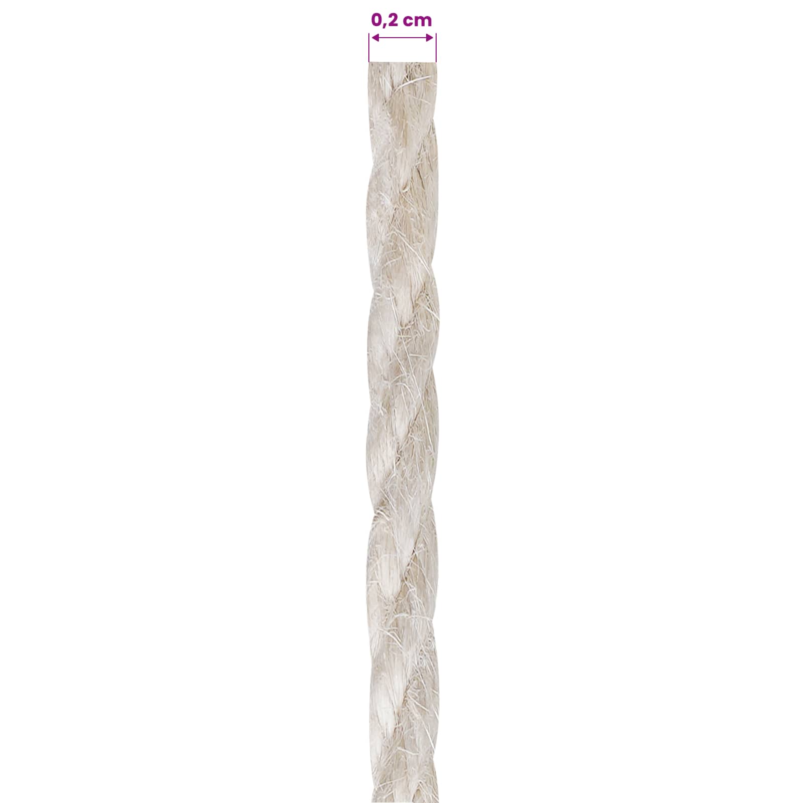Jute Touw 2 pcs 2 Wit 100% Tossa jute – afbeelding 5