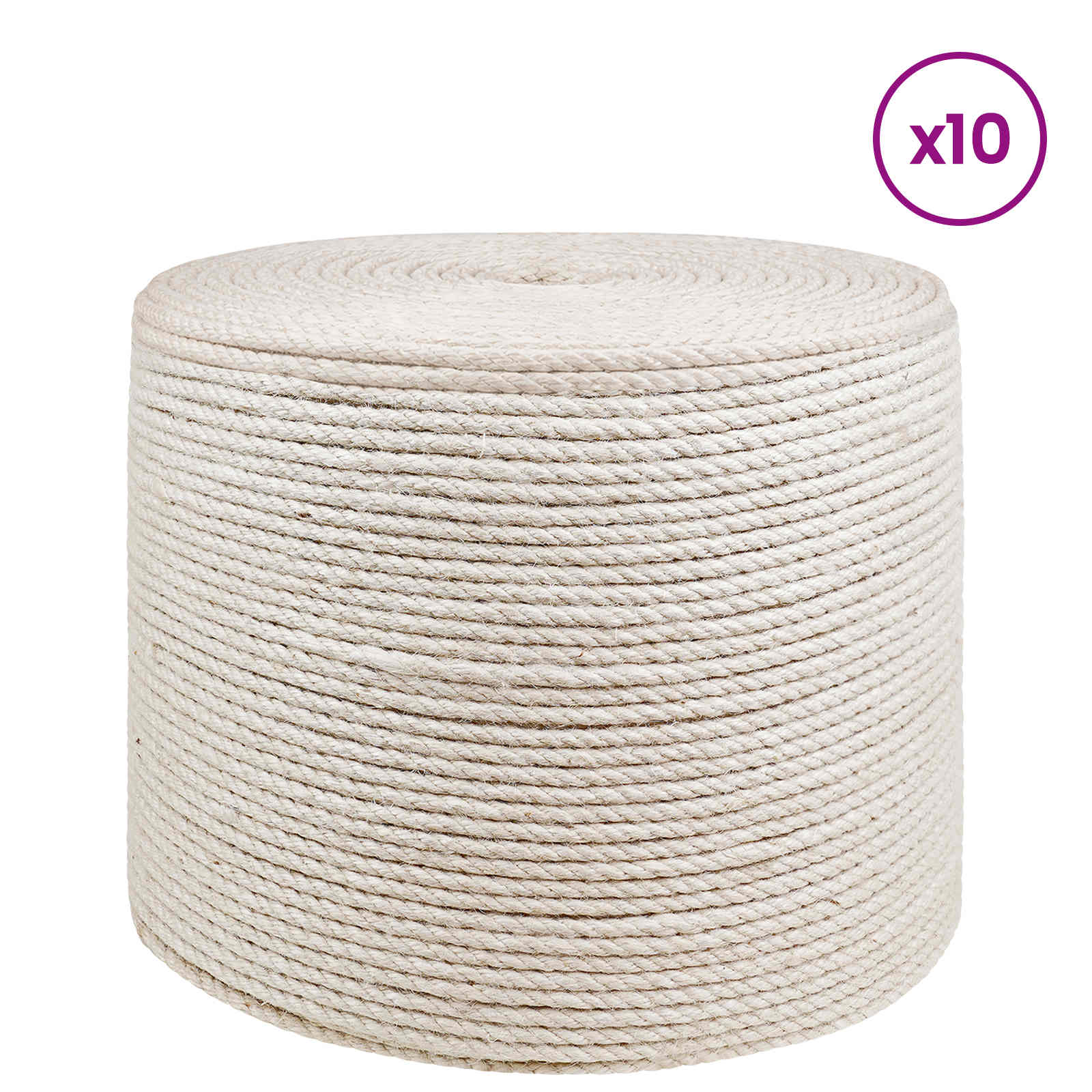 Jute Touw 10 pcs 2 Wit 100% Tossa jute – afbeelding 2