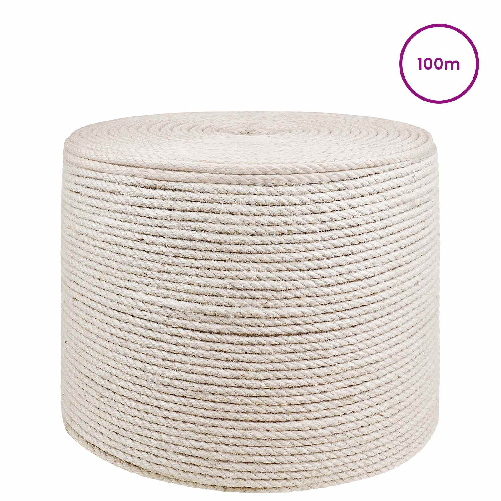 Jute Touw 4 Wit 100% Tossa jute – afbeelding 2