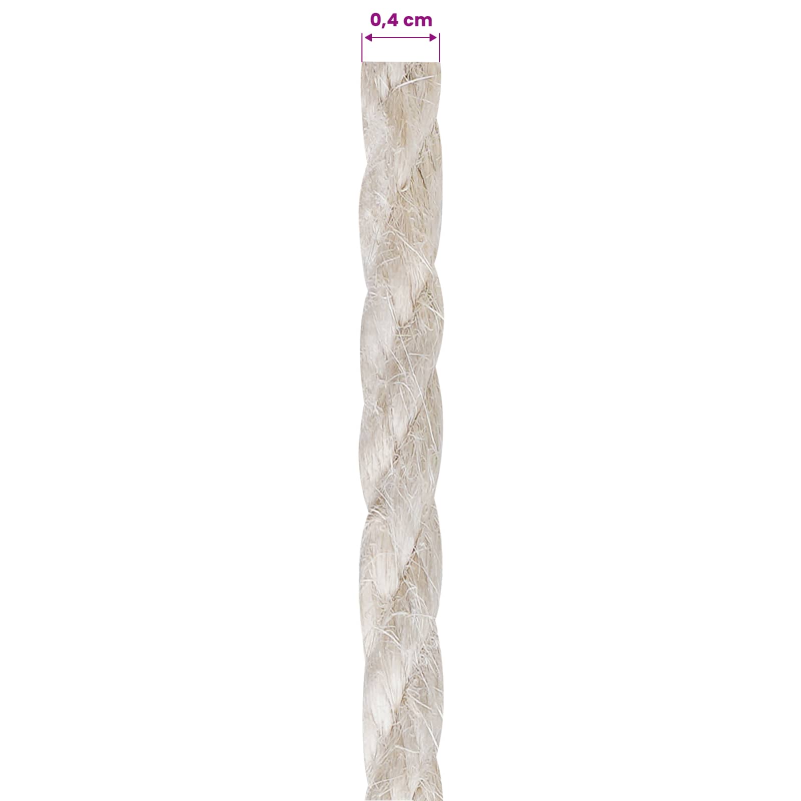Jute Touw 4 Wit 100% Tossa jute – afbeelding 5