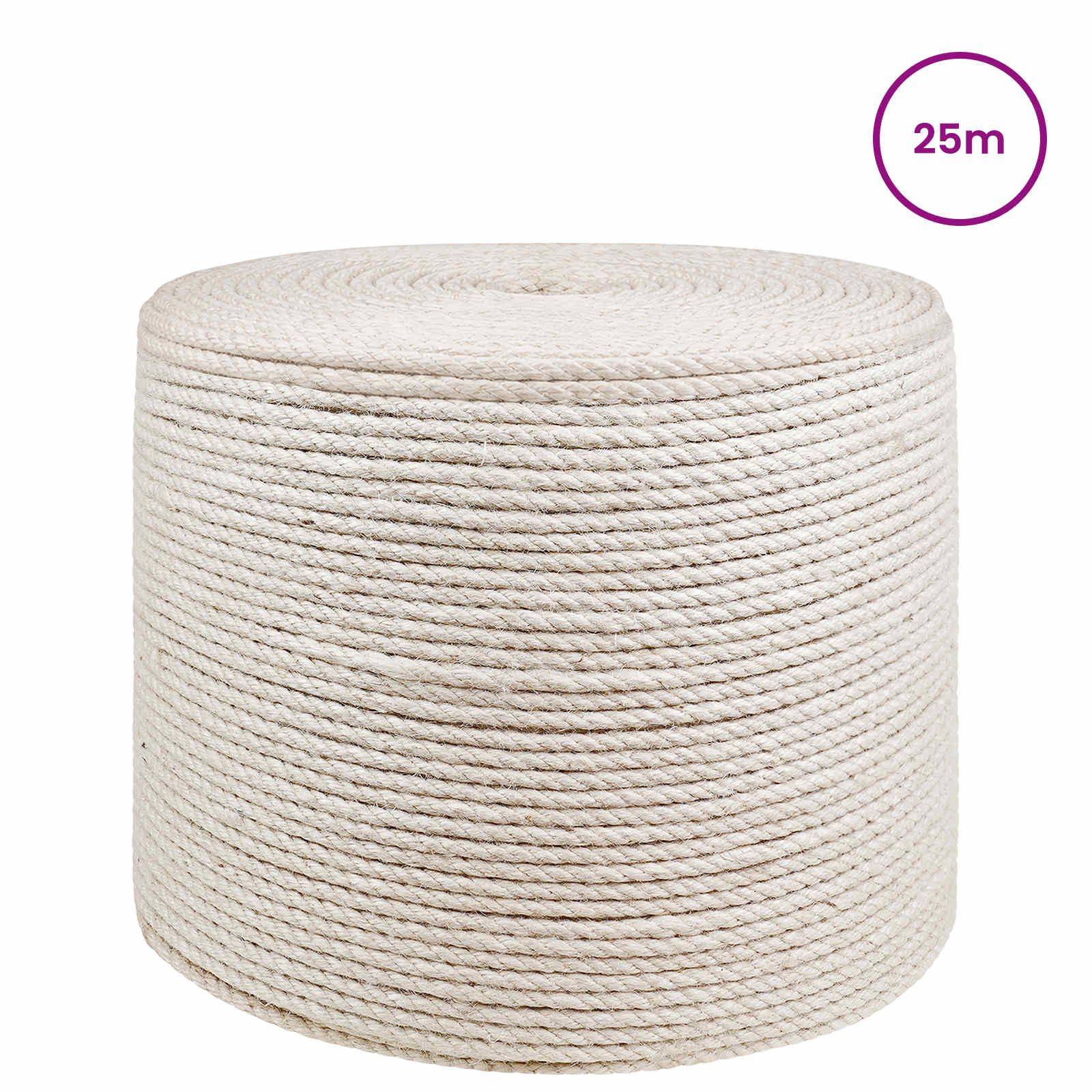 Jute Touw 8 Wit 100% Tossa jute – afbeelding 2