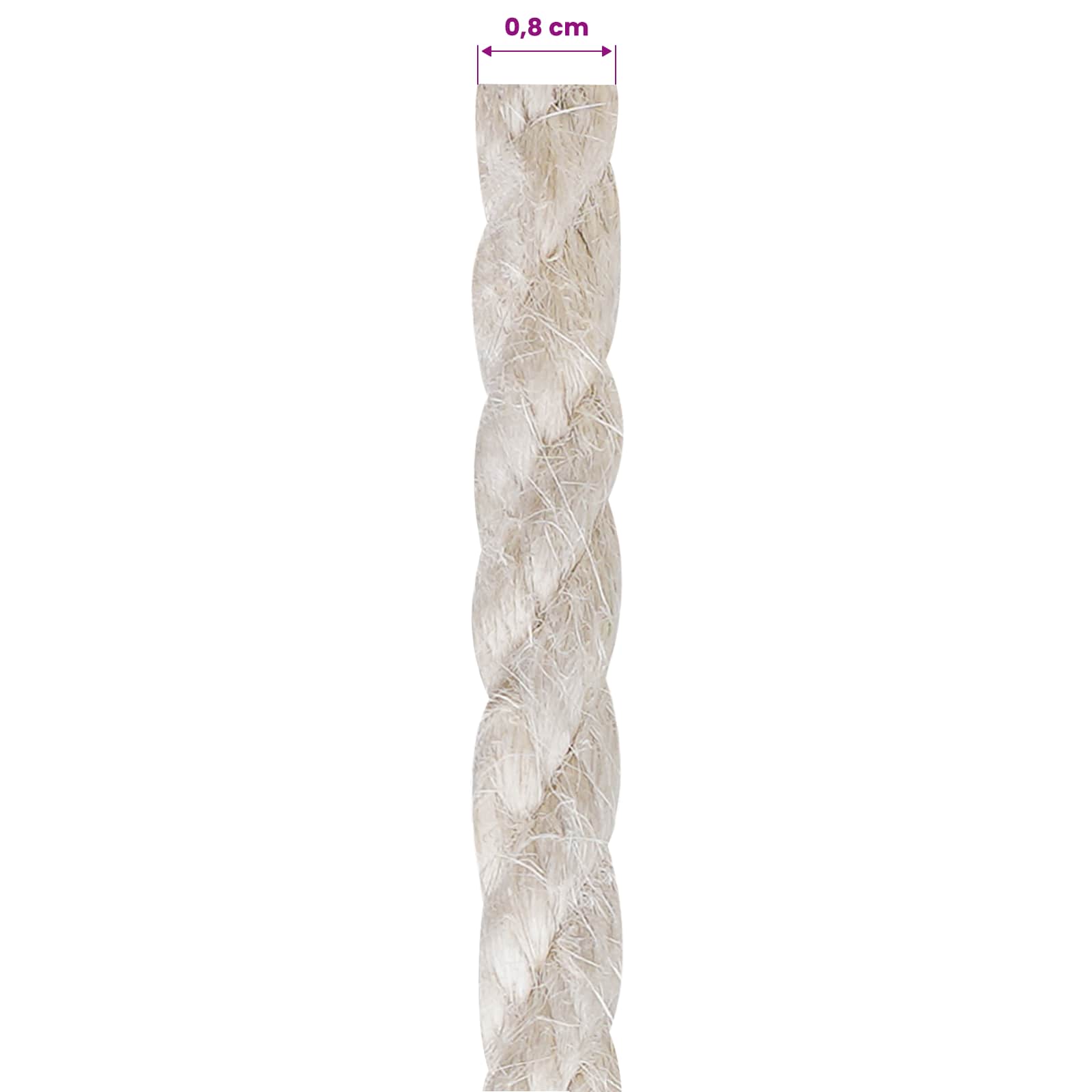Jute Touw 8 Wit 100% Tossa jute – afbeelding 5