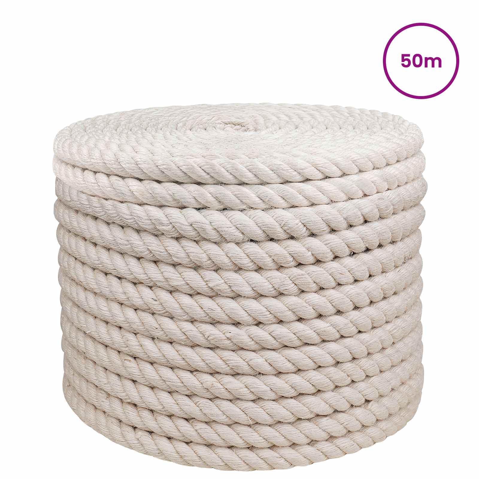 Jute Touw 20 Wit 100% Tossa jute – afbeelding 2