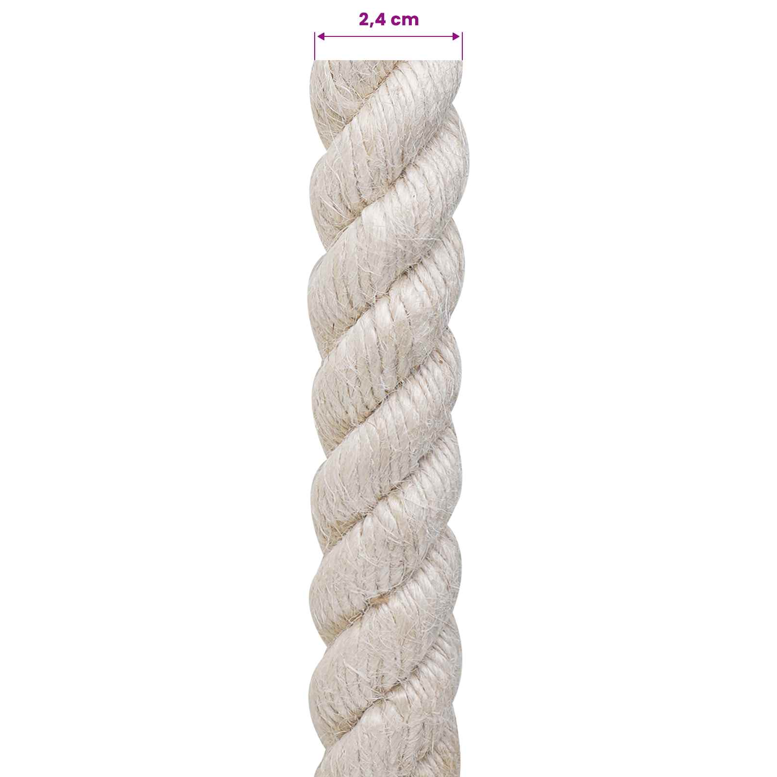 Jute Touw 24 Wit 100% Tossa jute – afbeelding 5