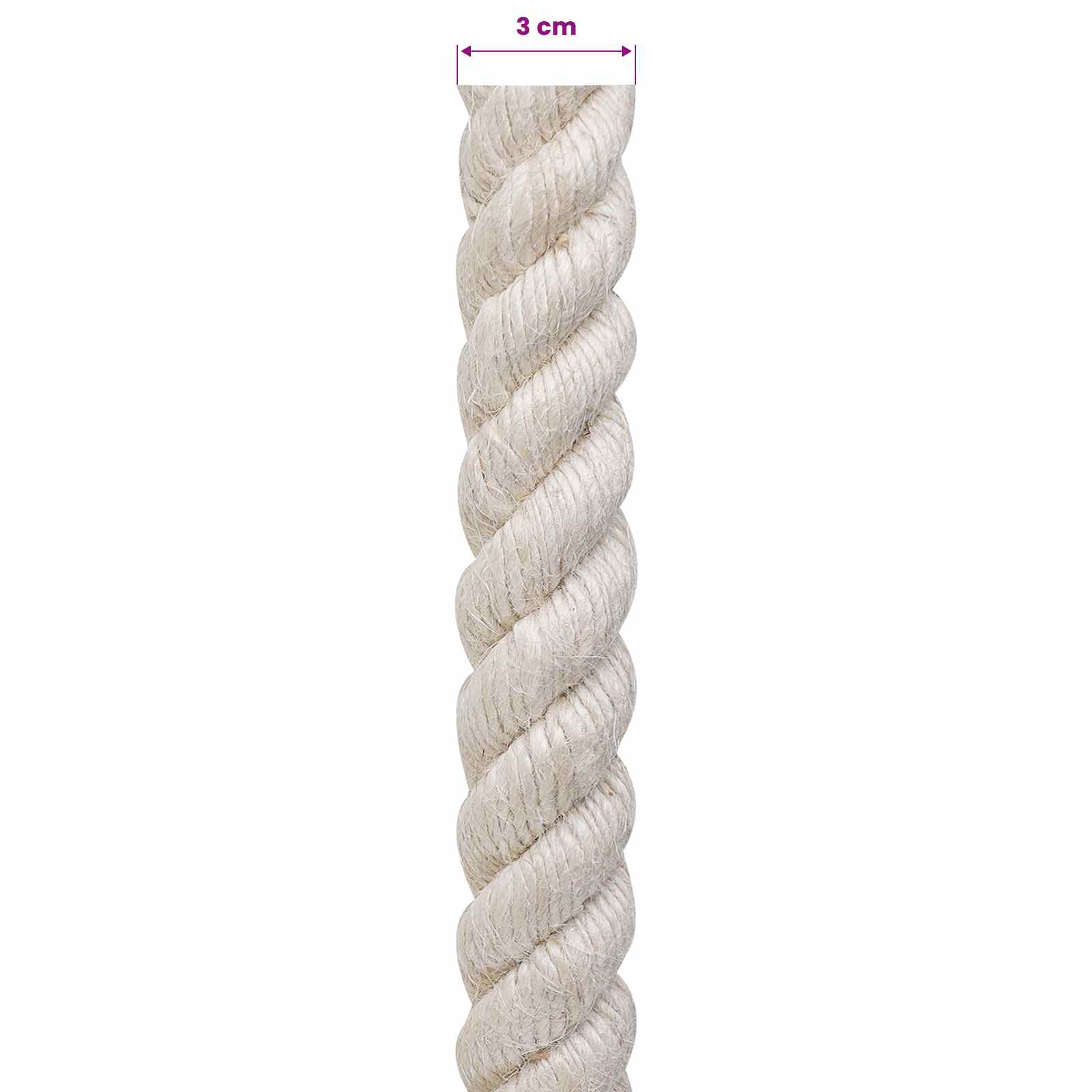 Jute Touw 30 Wit 100% Tossa jute – afbeelding 5
