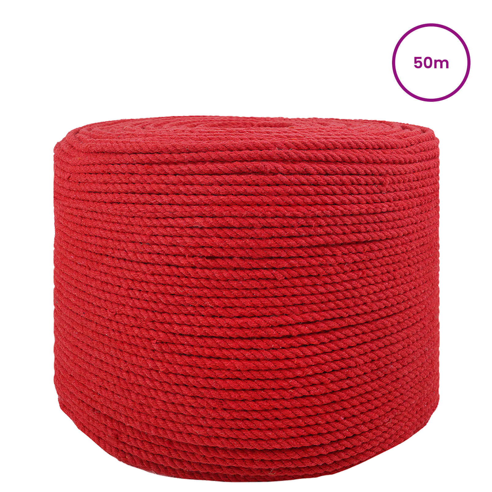 Touw Rood 0,8 x 0,8 x 5000 cm Katoen – afbeelding 2