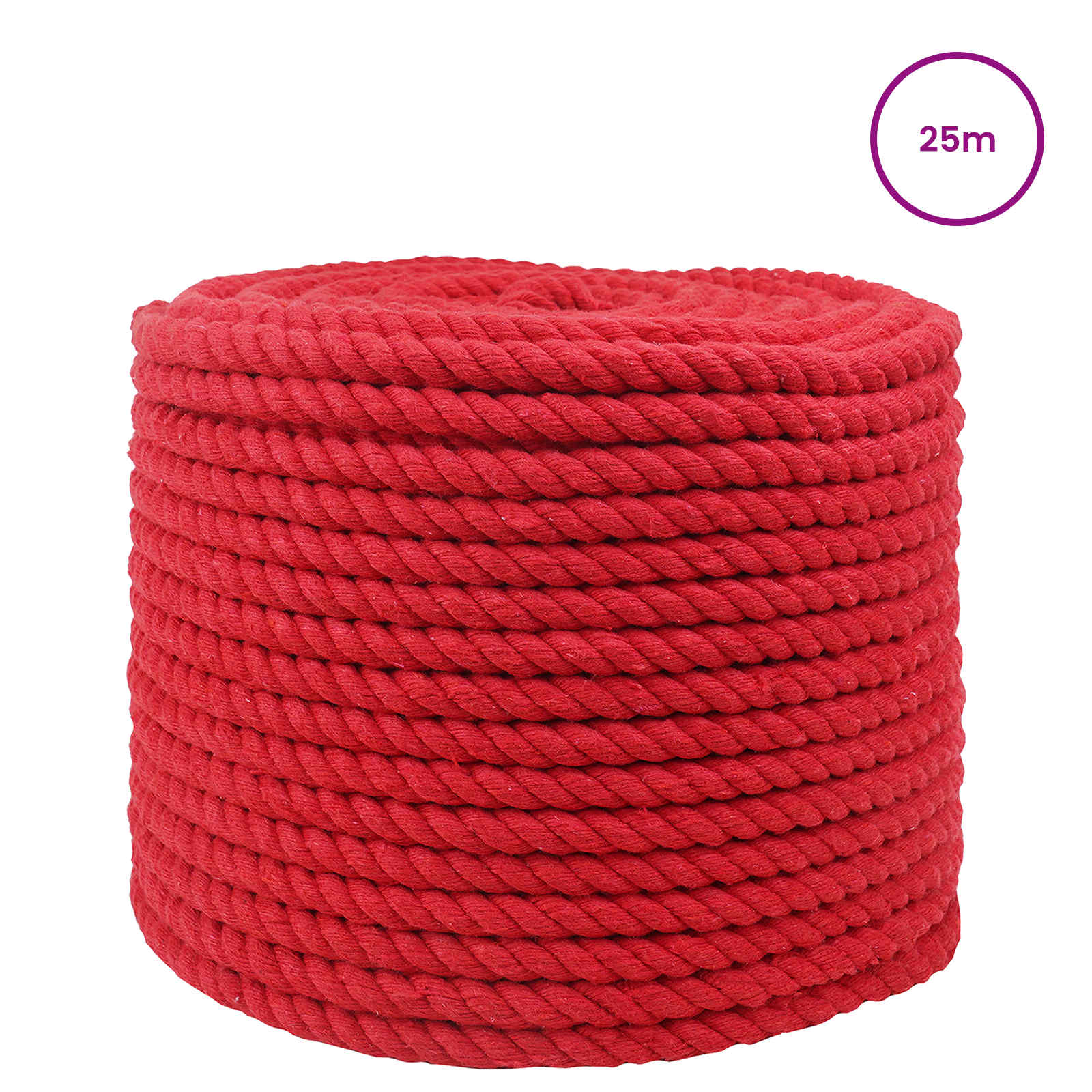Touw Rood 1 x 1 x 2500 cm Katoen – afbeelding 2