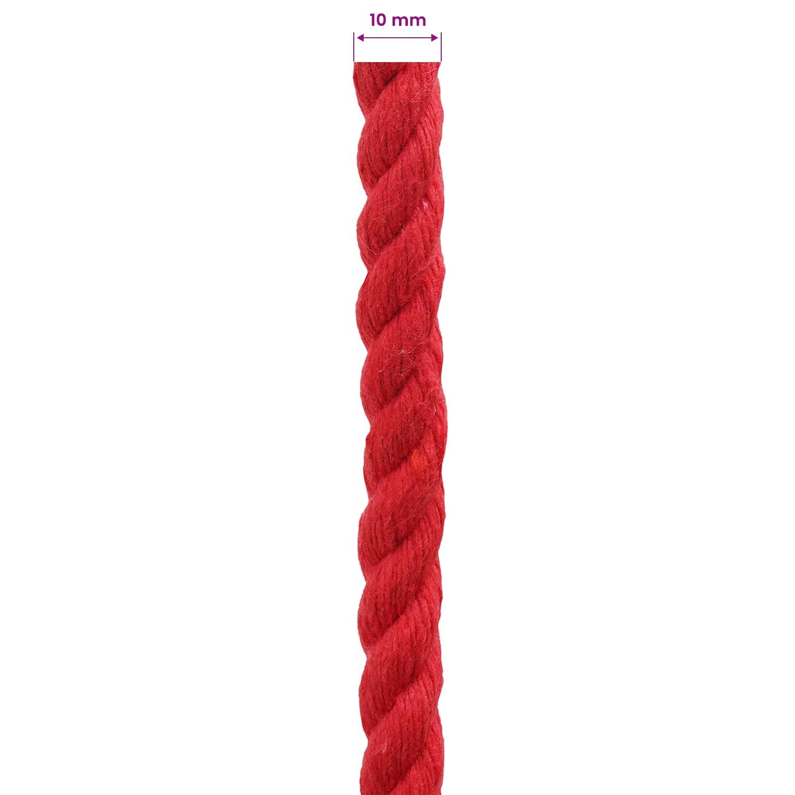 Touw Rood 1 x 1 x 2500 cm Katoen – afbeelding 5