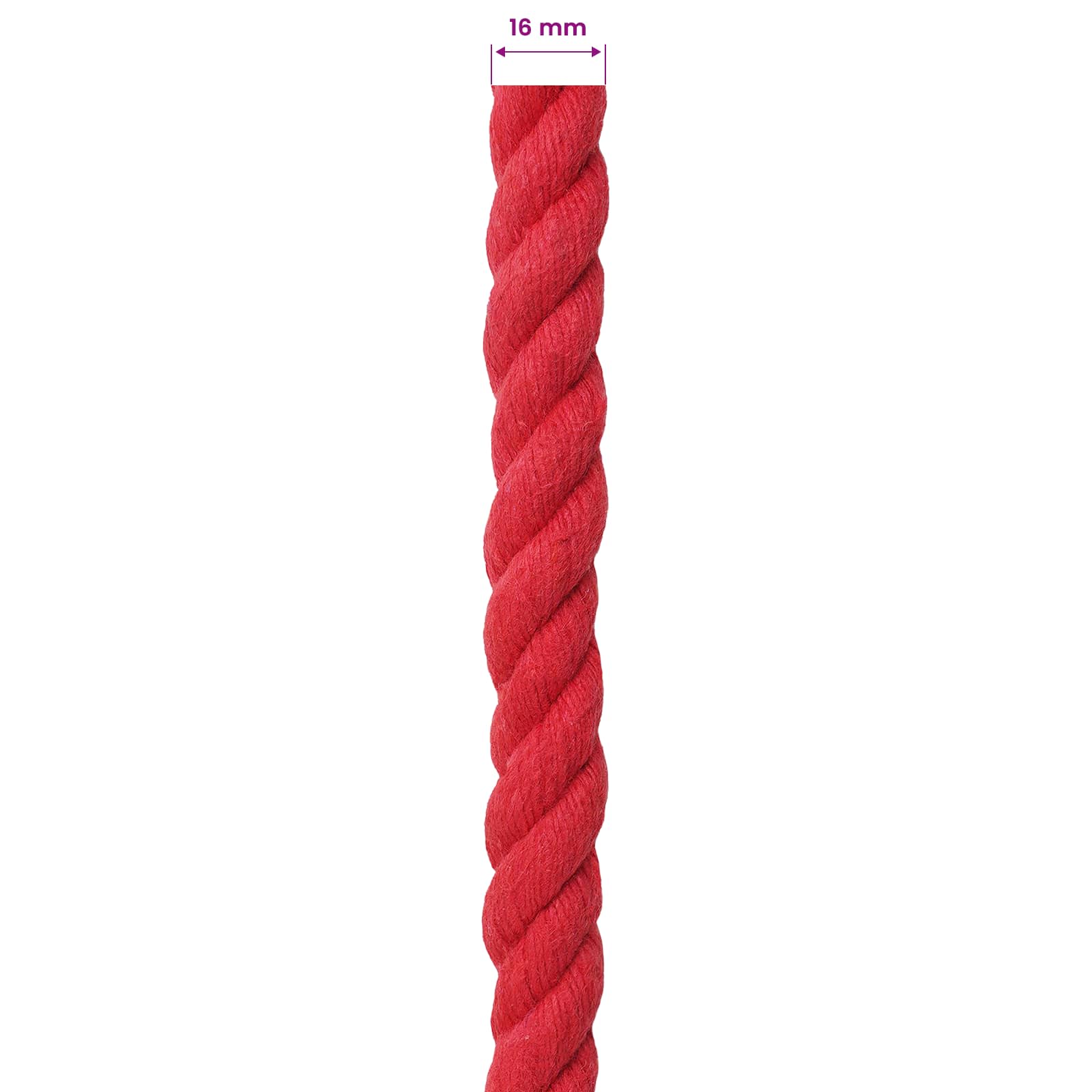 Touw Rood 1,6 x 1,6 x 10000 cm Katoen – afbeelding 5